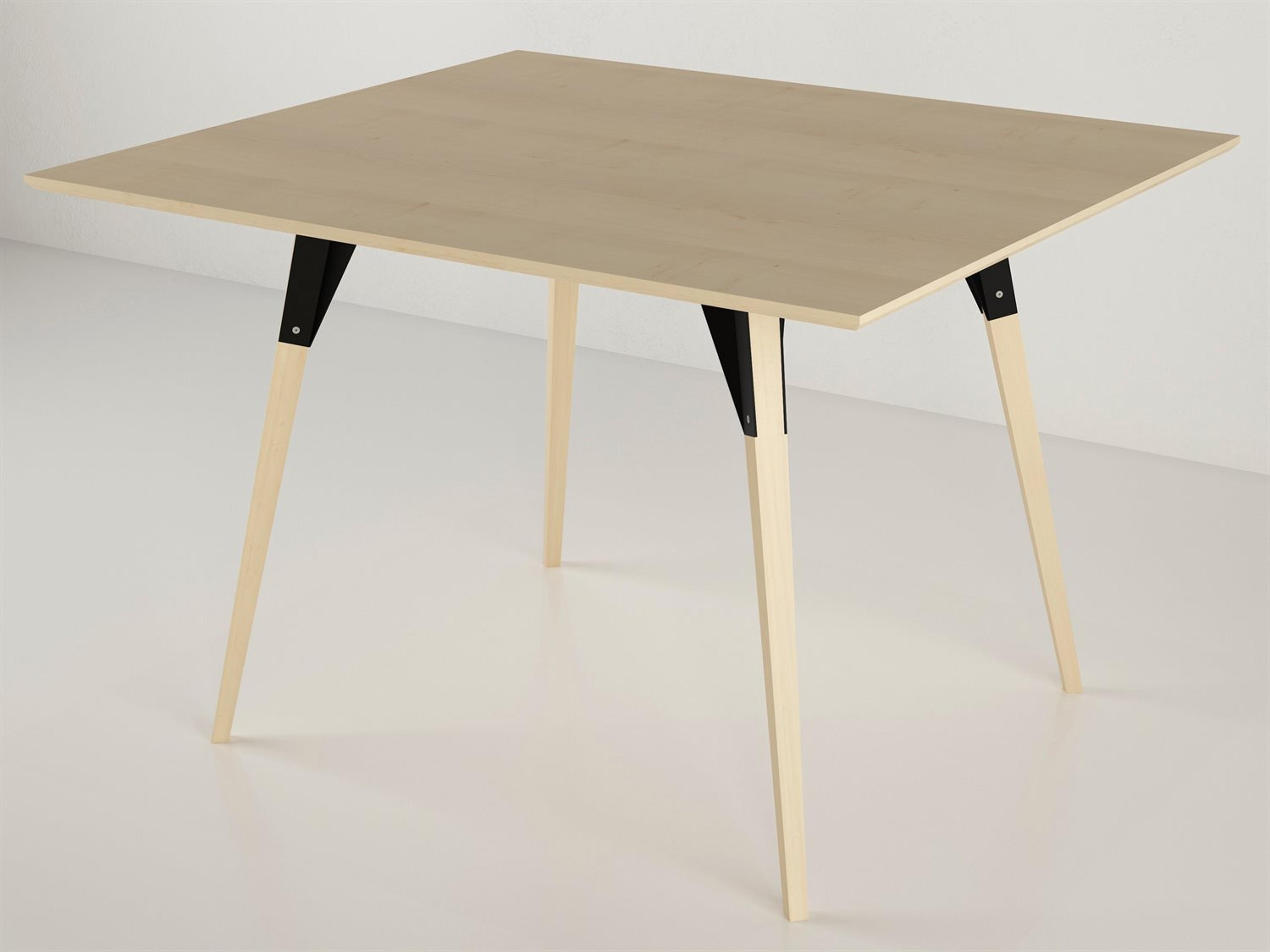 Tronk Design Clarke Collection Rectangular Wood Black Dining Table