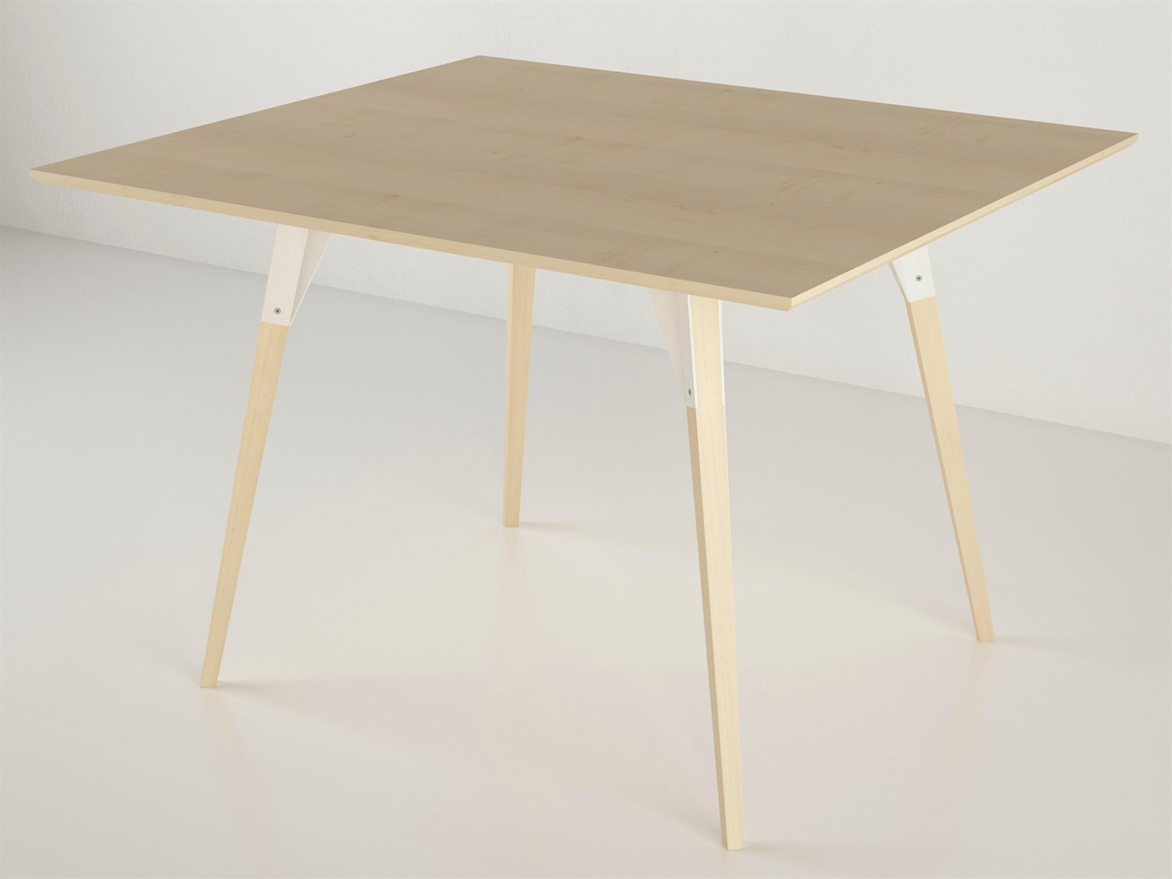 Tronk Design Clarke Collection Rectangular Wood White Dining Table