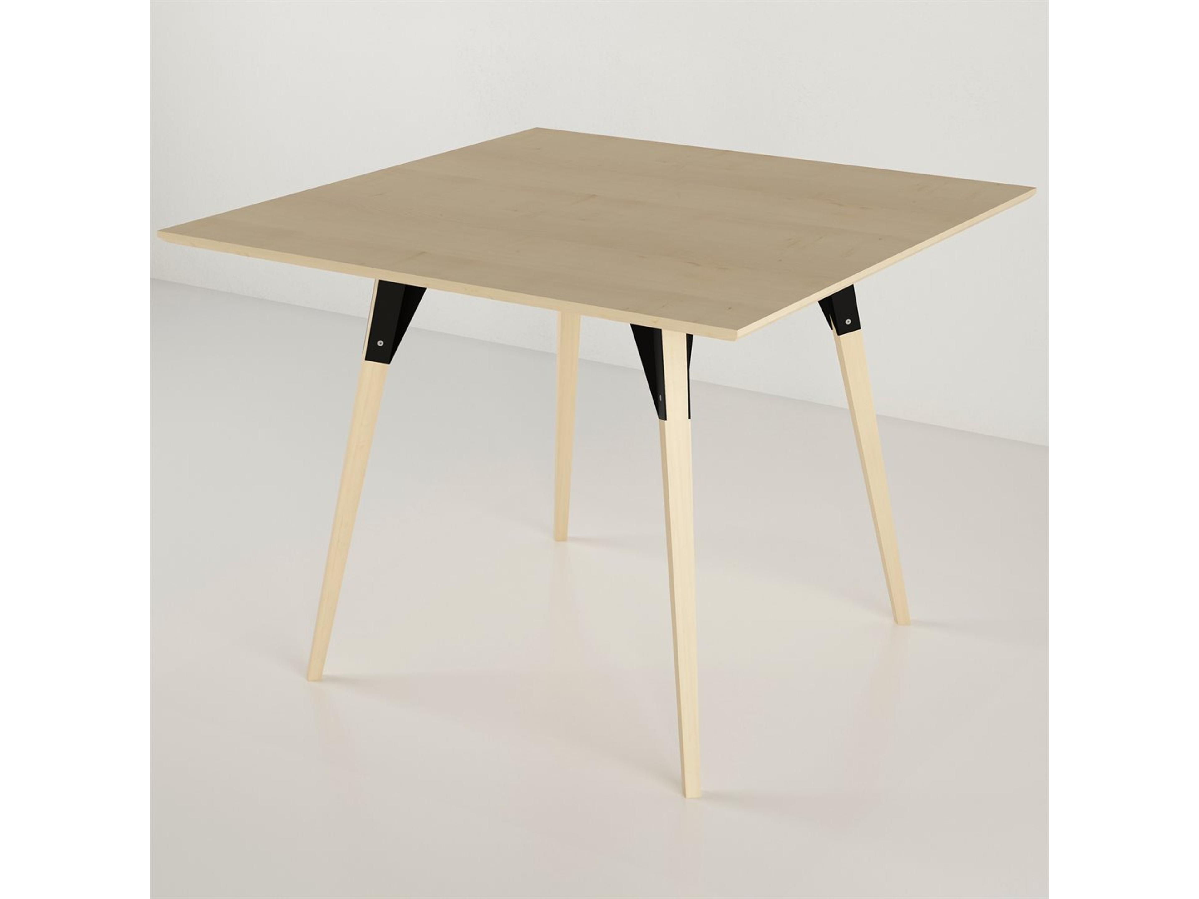 Tronk Design Square Wood Black Dining Table