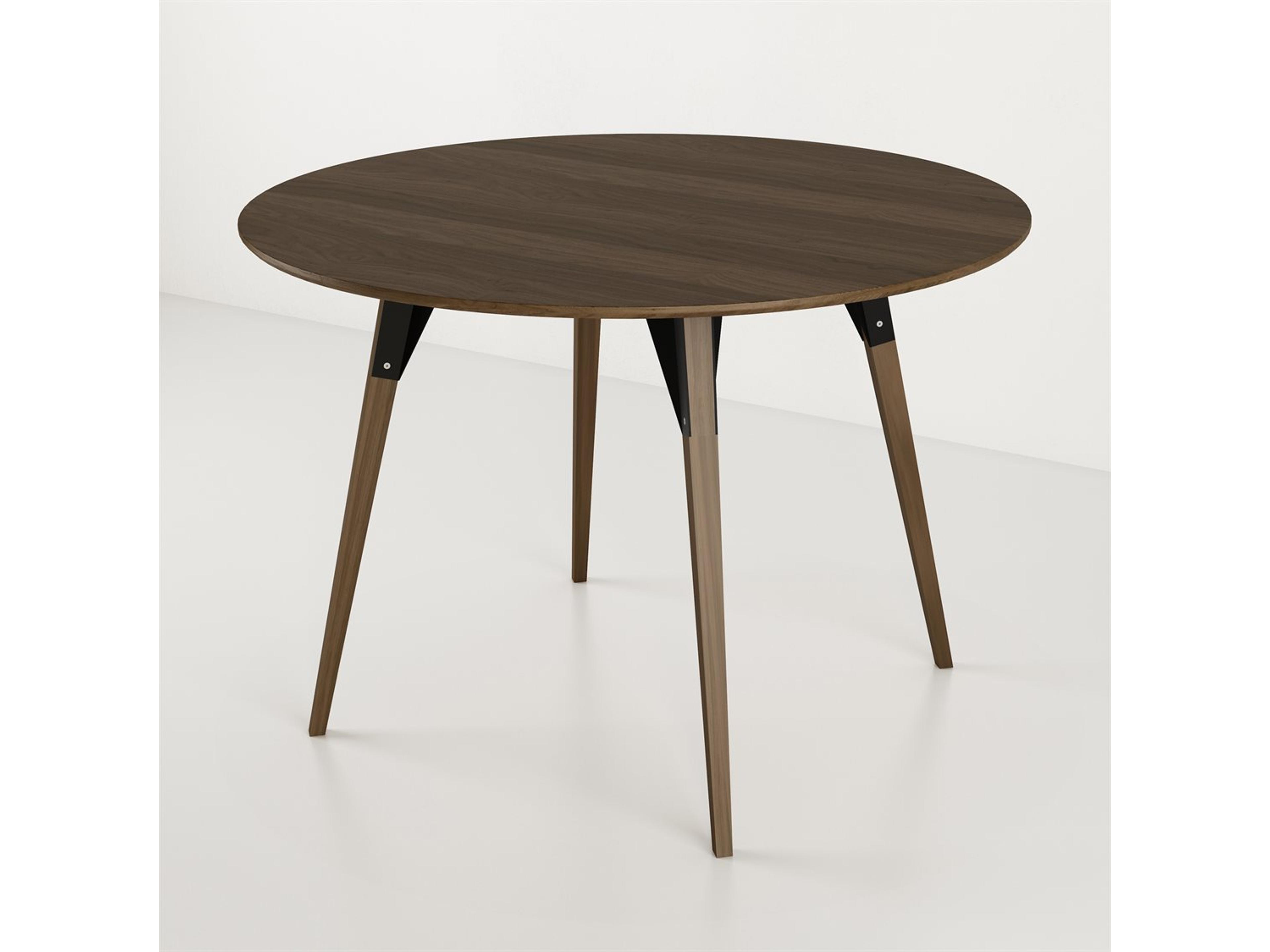 Tronk Design Clarke Collection Round Wood Black Dining Table