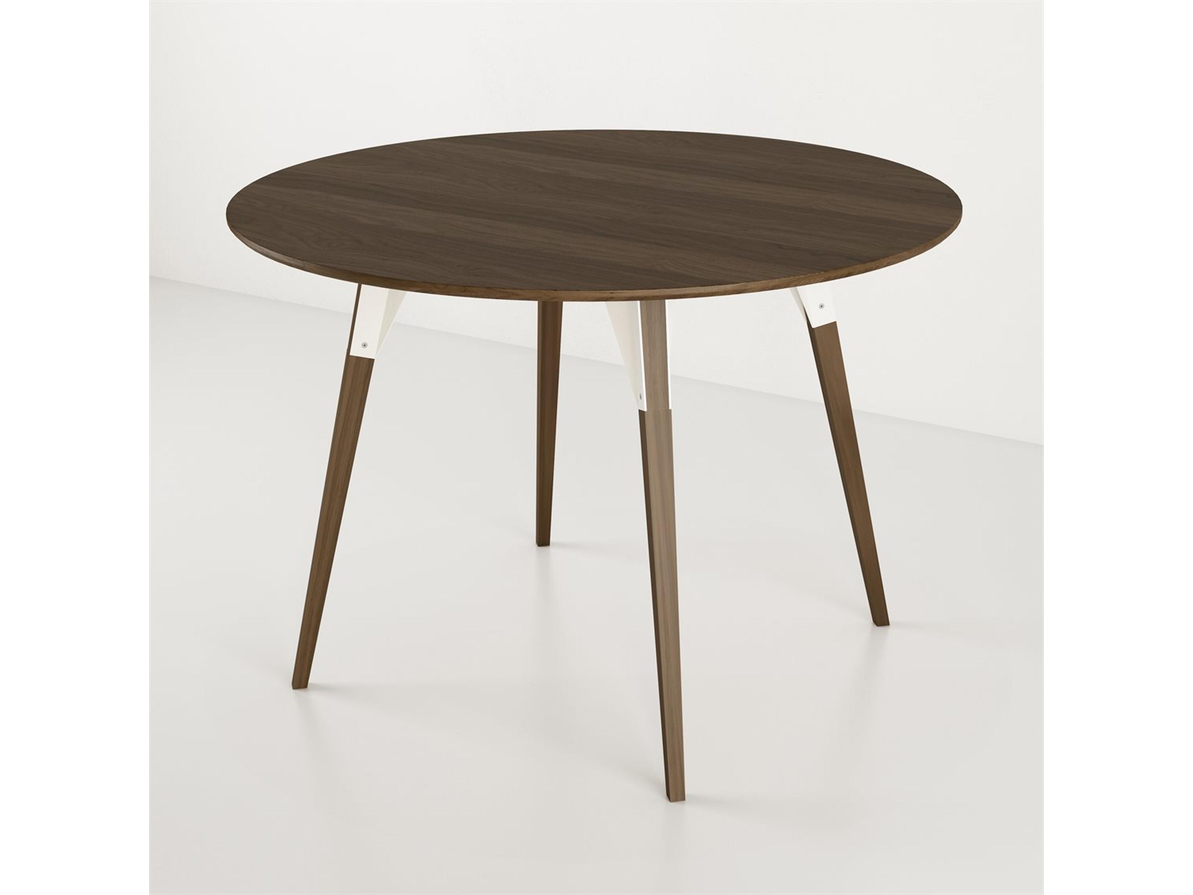 Tronk Design Clarke Collection Round Wood White Dining Table