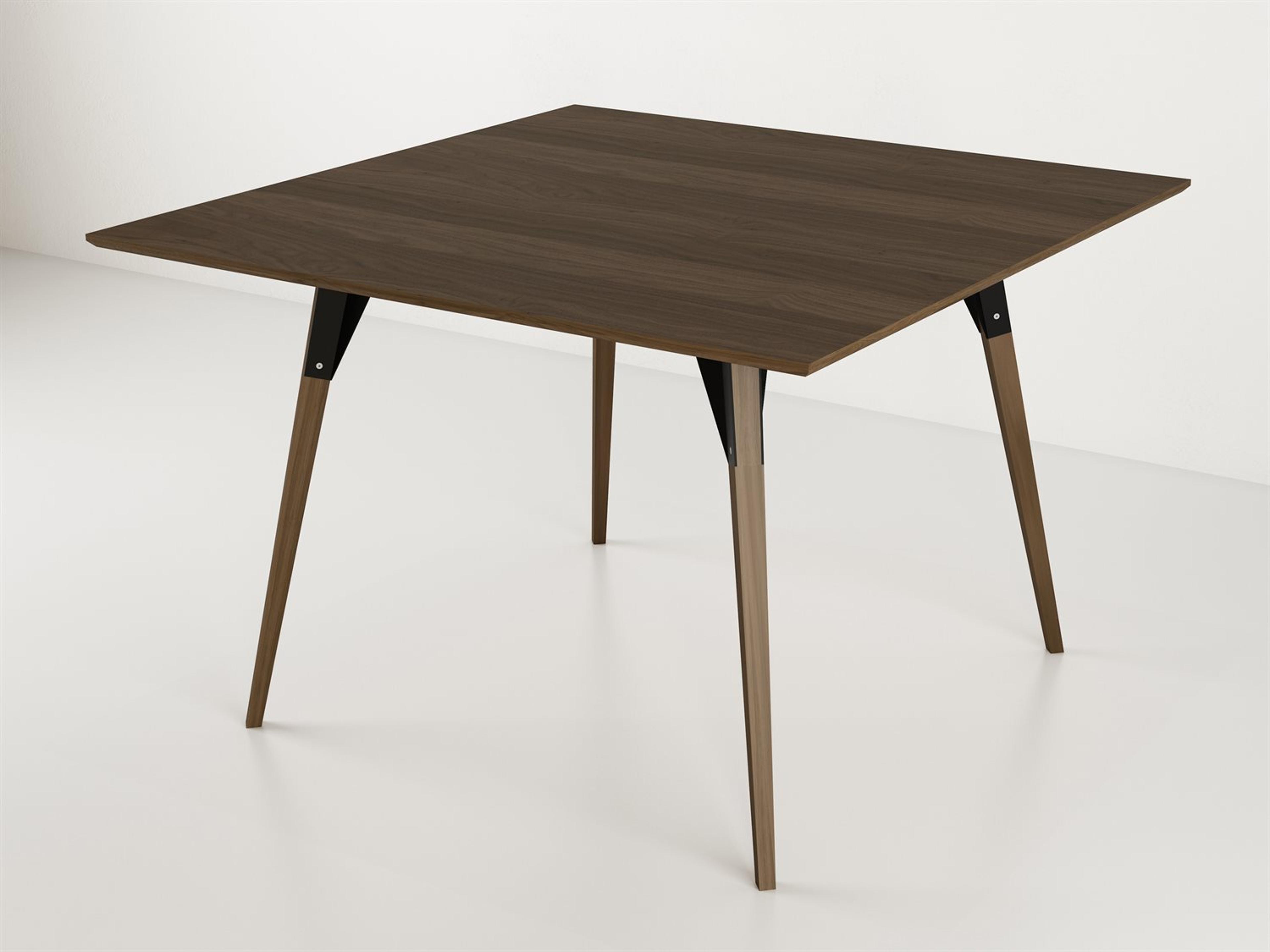 Tronk Design Clarke Collection Square Wood Black Dining Table