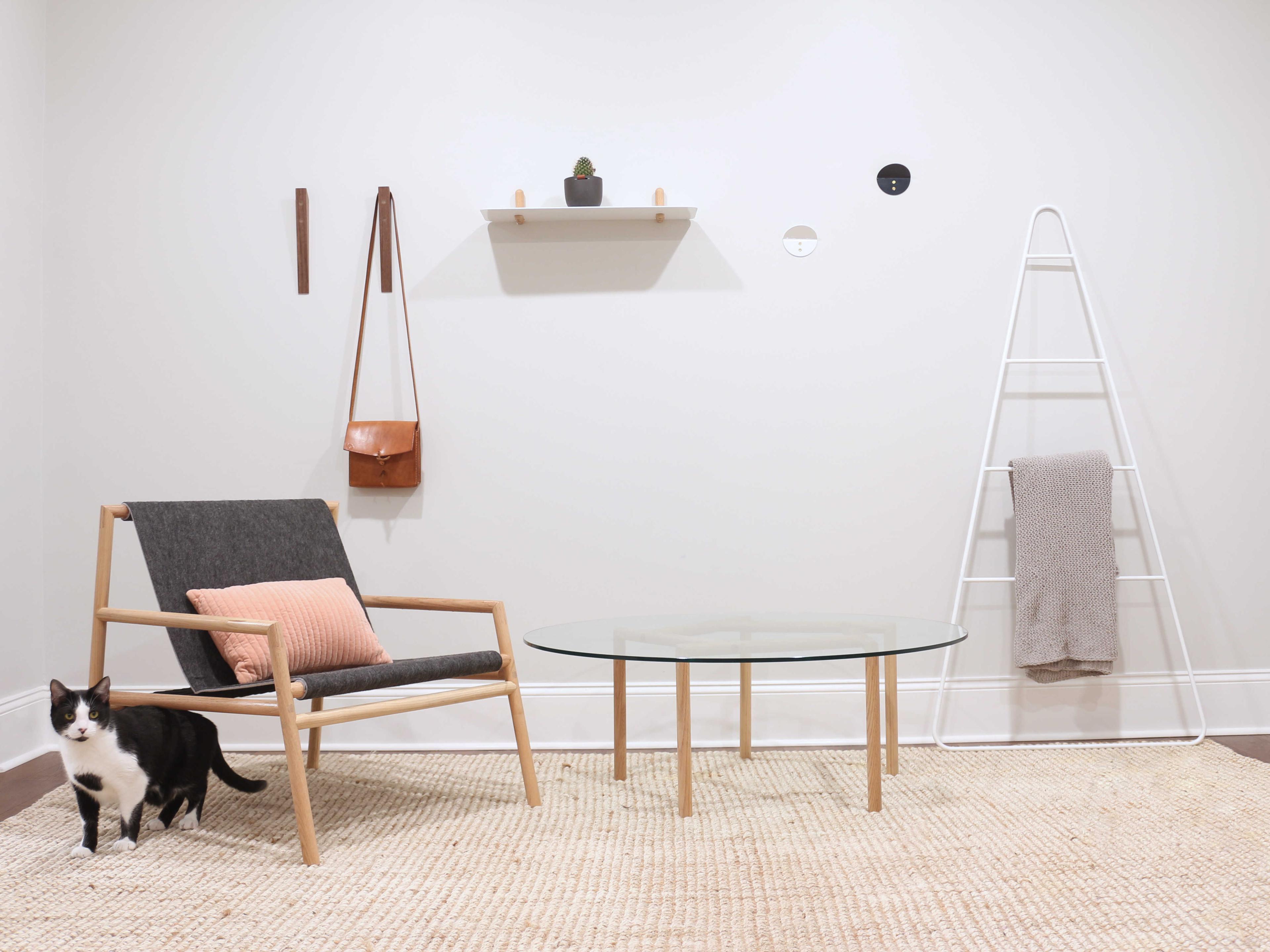 Tronk Design Gallagher Round Glass Clear Oak Coffee Table