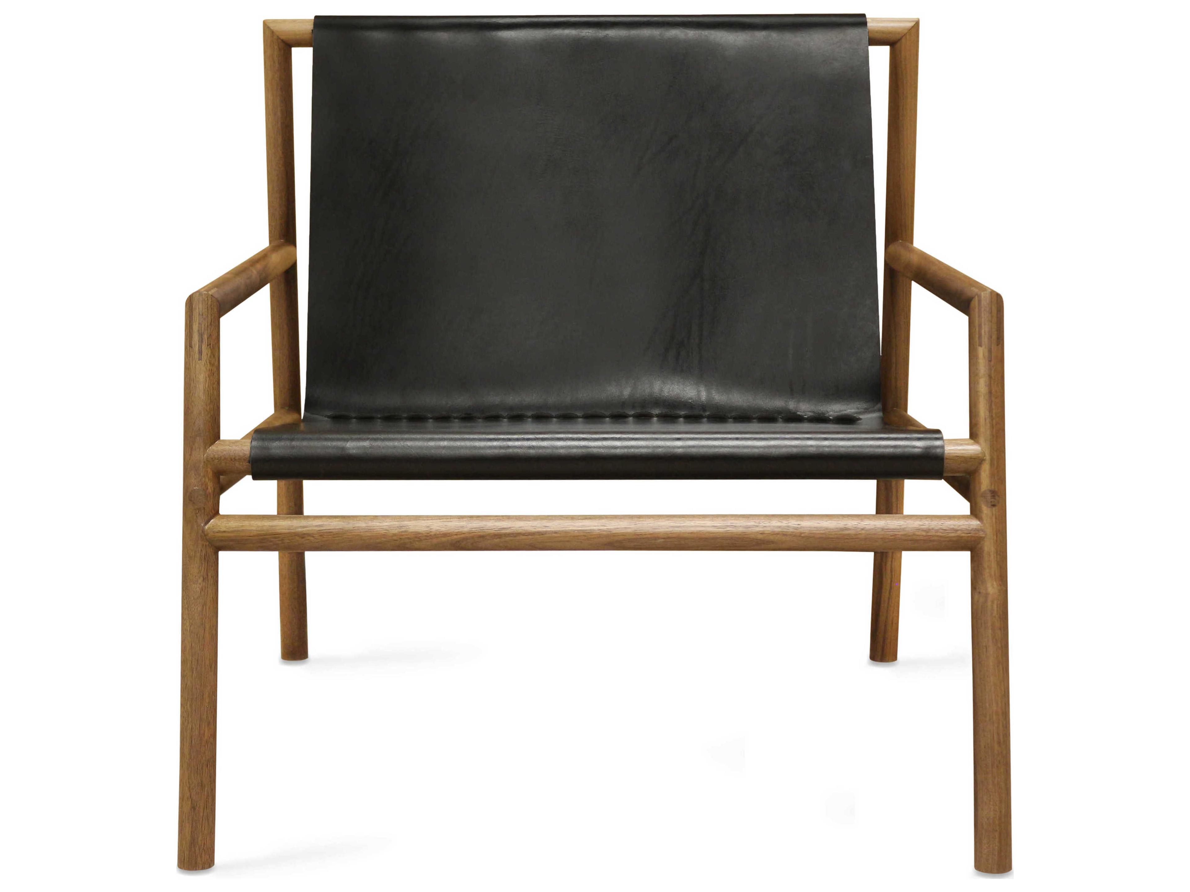 Tronk Design Gallagher Black Leather Accent Chair