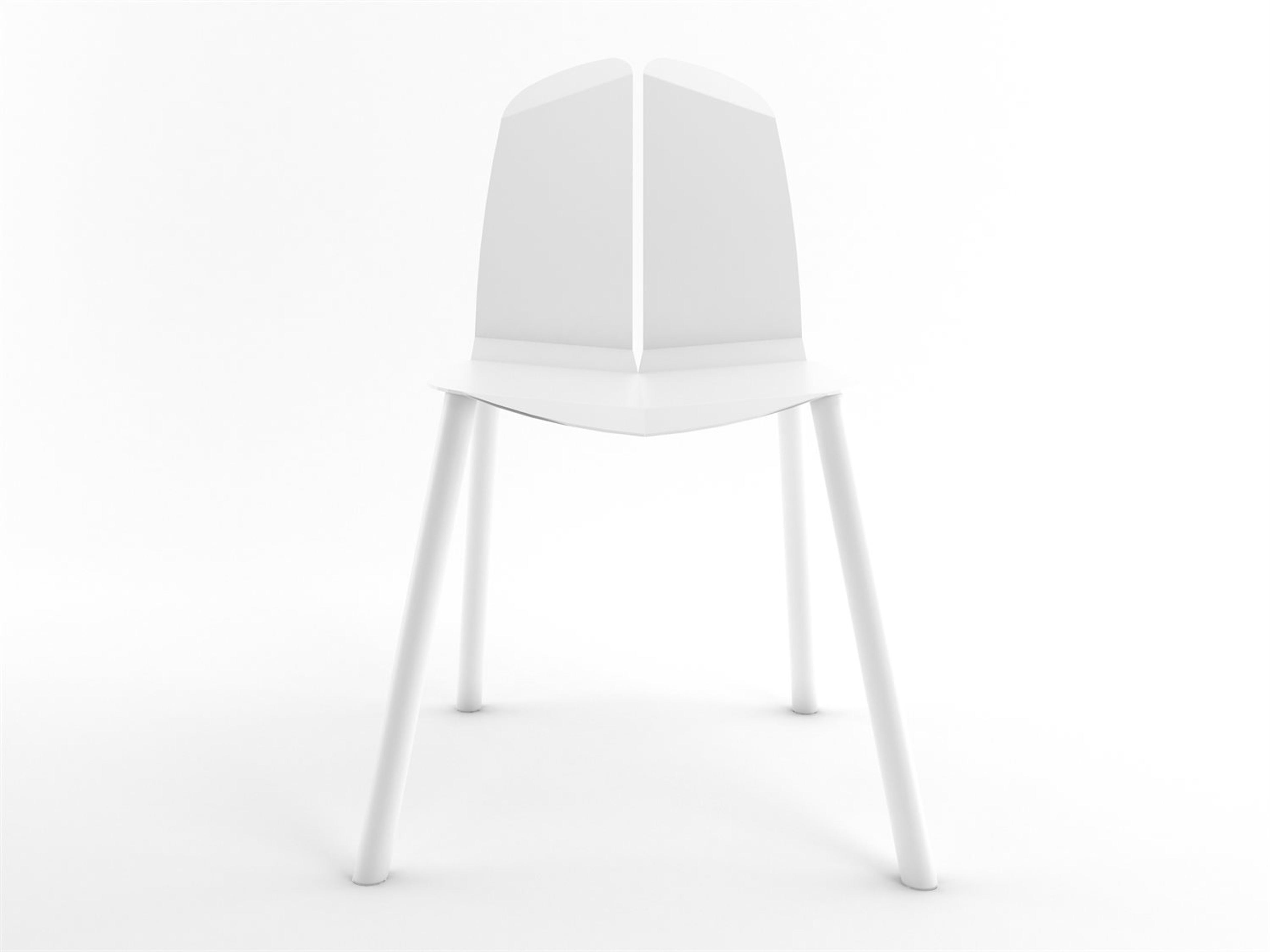 Tronk Design Oak Wood White Side Dining Chair