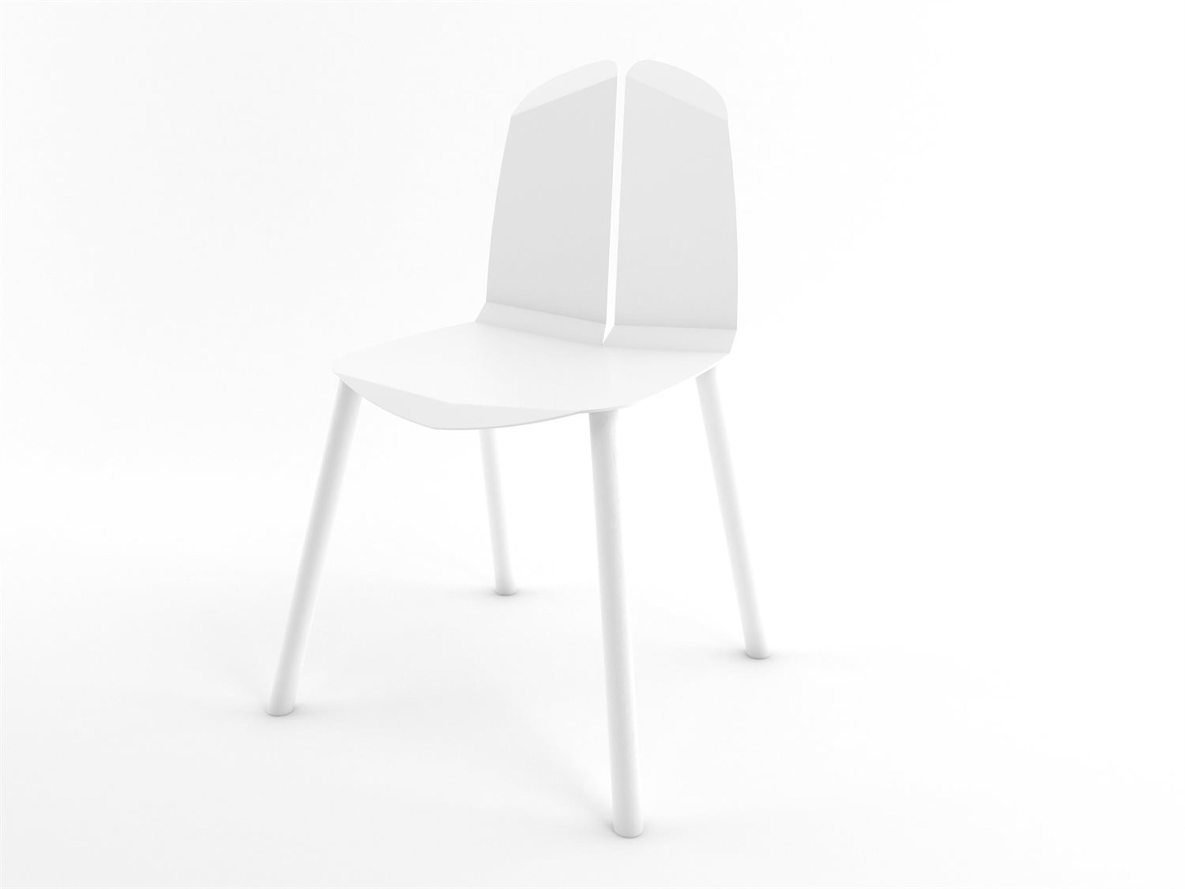Tronk Design Oak Wood White Side Dining Chair