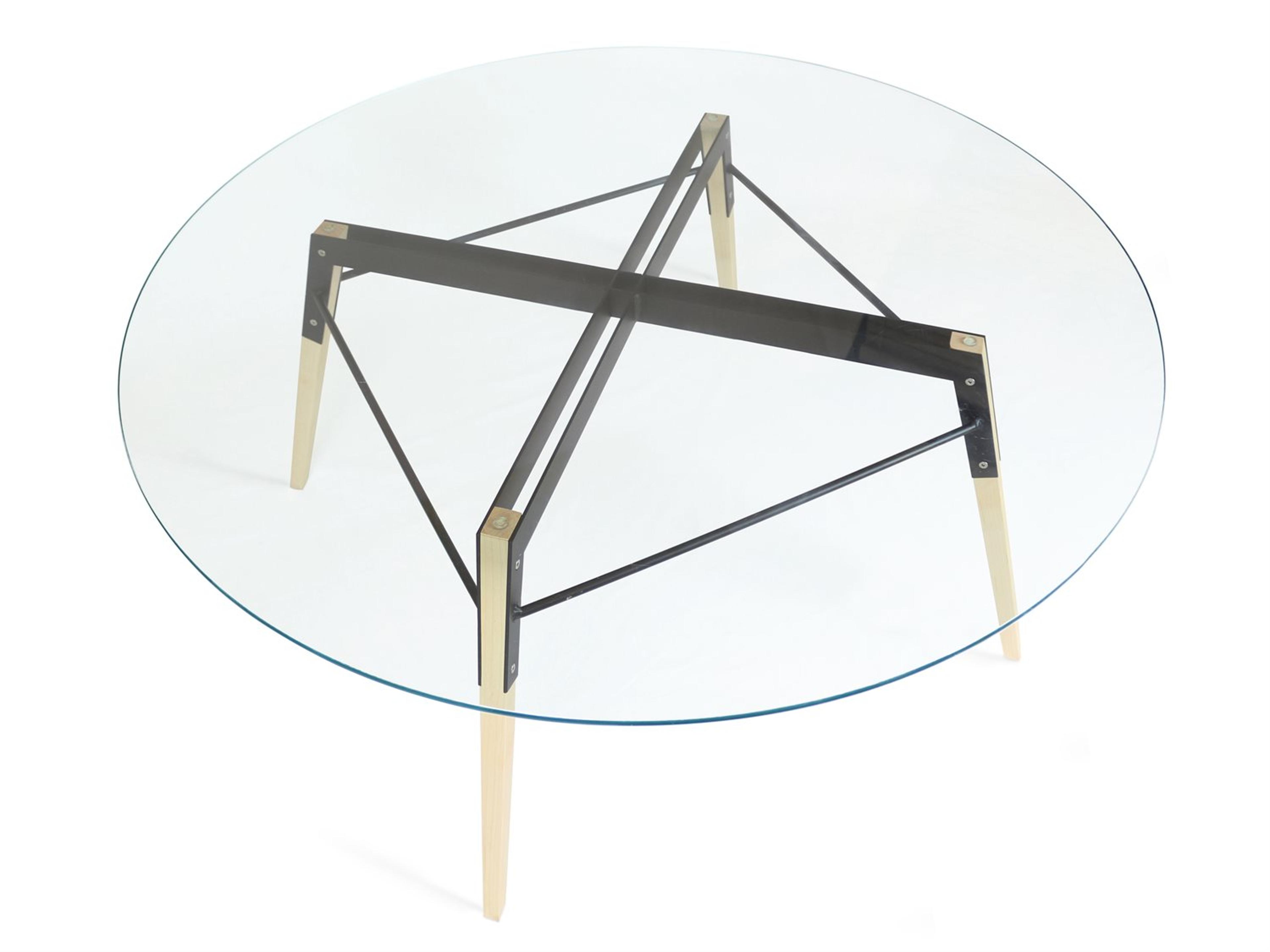 Tronk Design Ross Round Glass Black Coffee Table