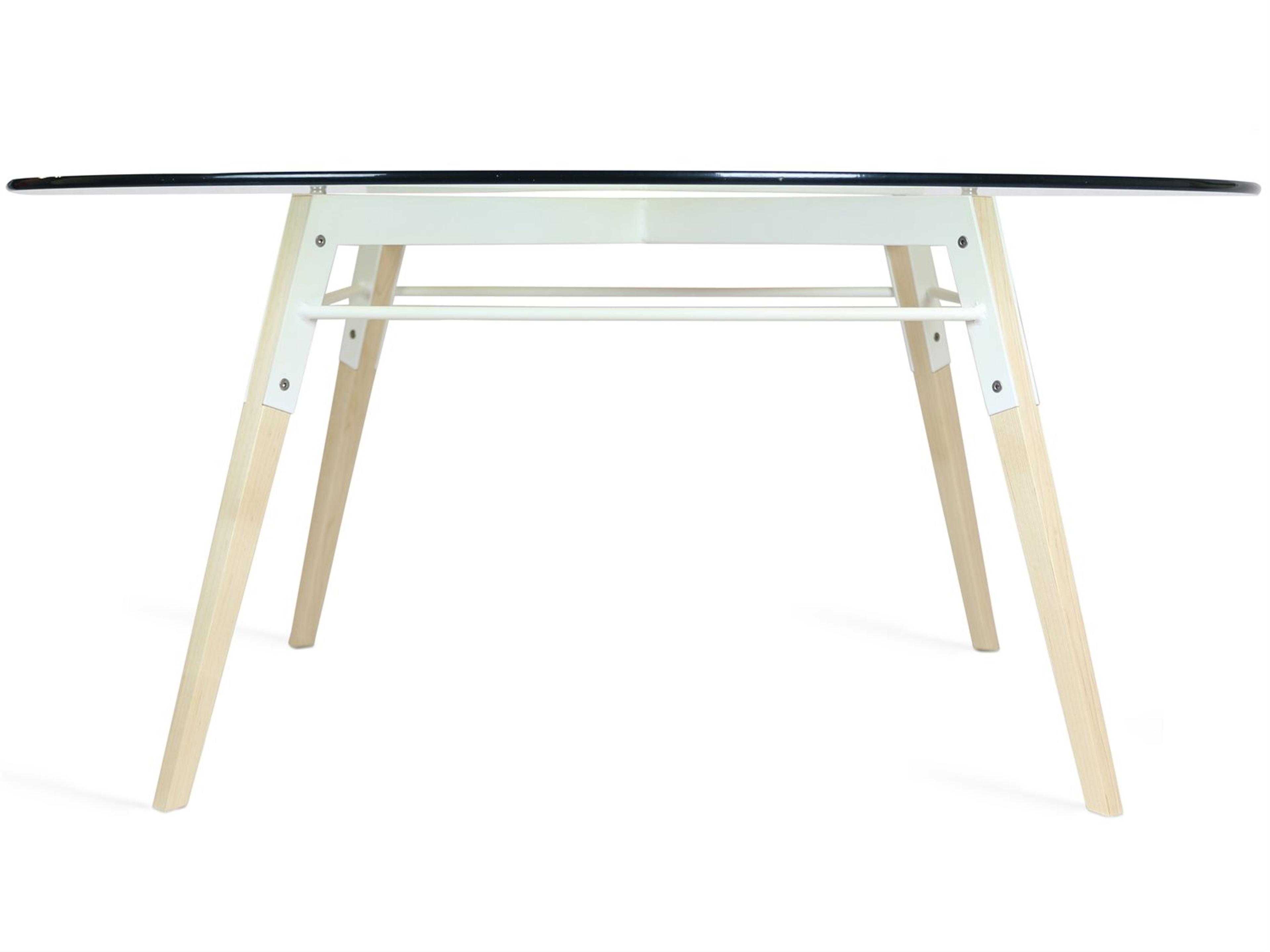 Tronk Design Ross Round Glass White Coffee Table