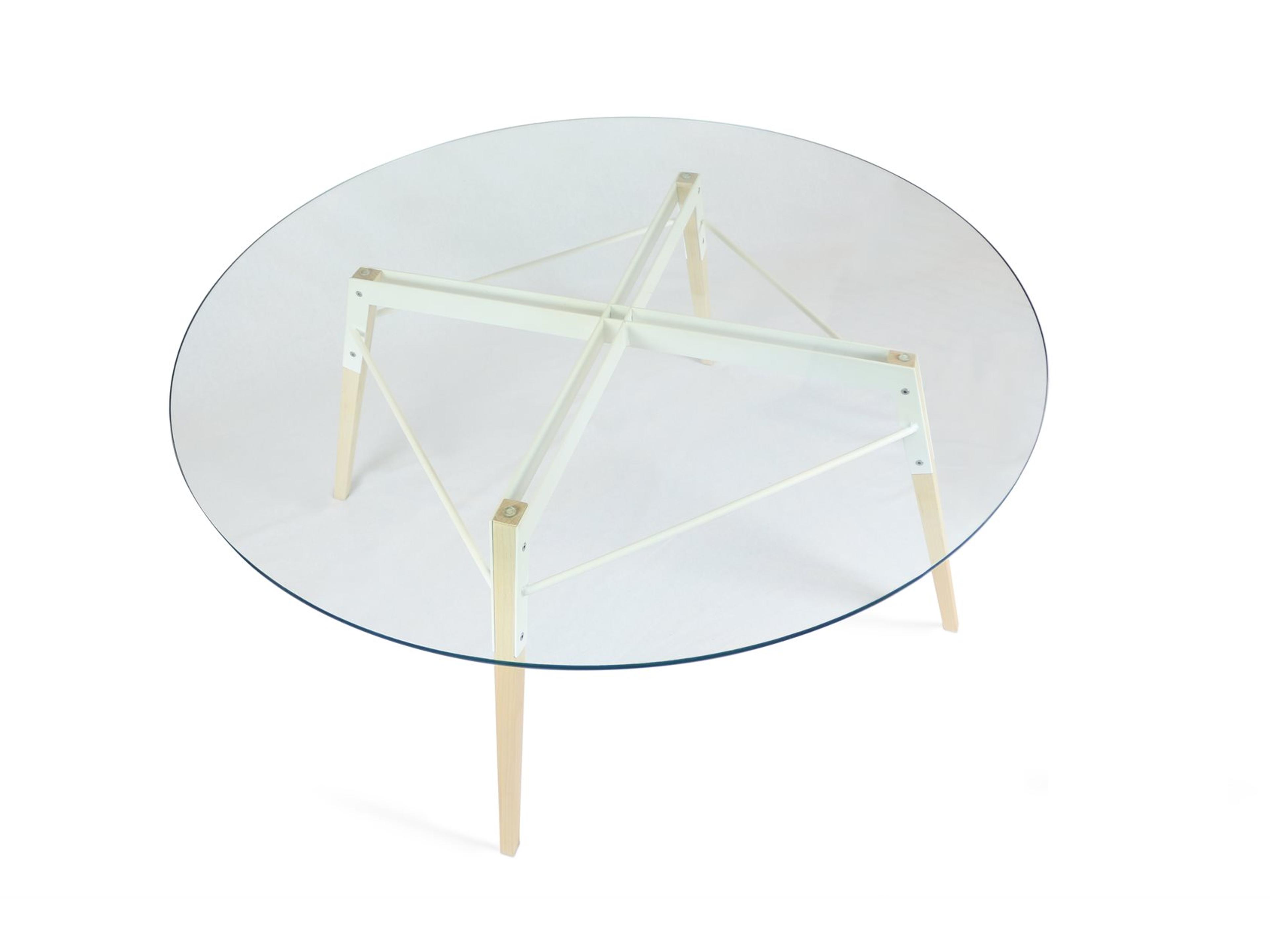 Tronk Design Ross Round Glass White Coffee Table
