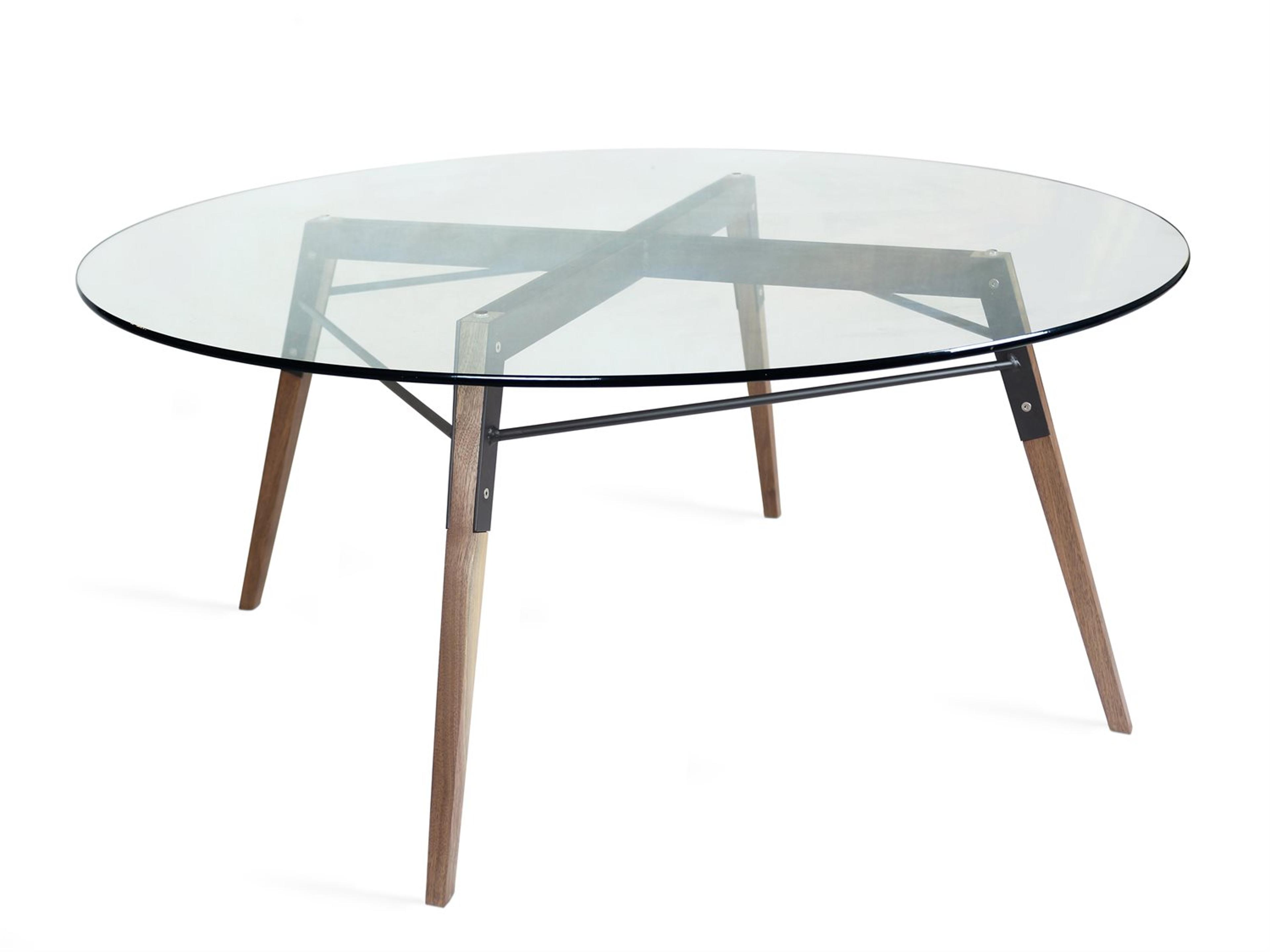 Tronk Design Ross Round Glass Black Coffee Table
