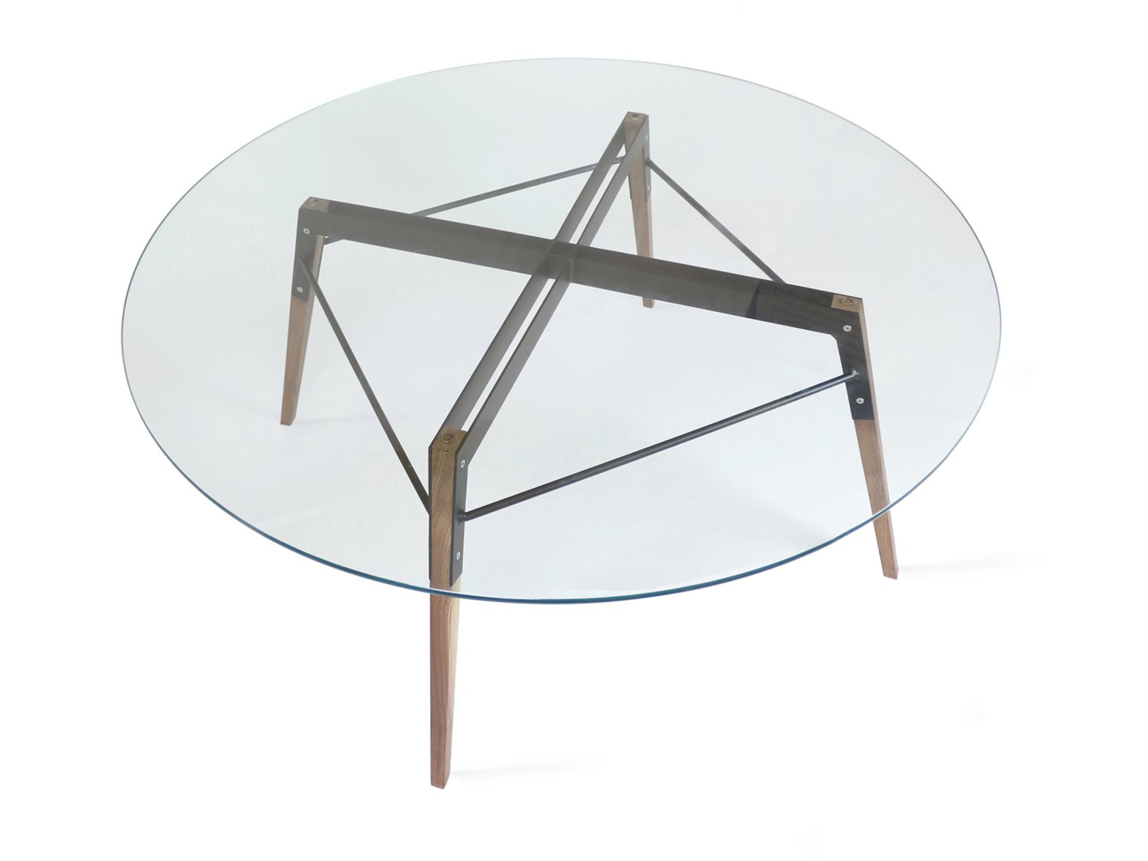 Tronk Design Ross Round Glass Black Coffee Table