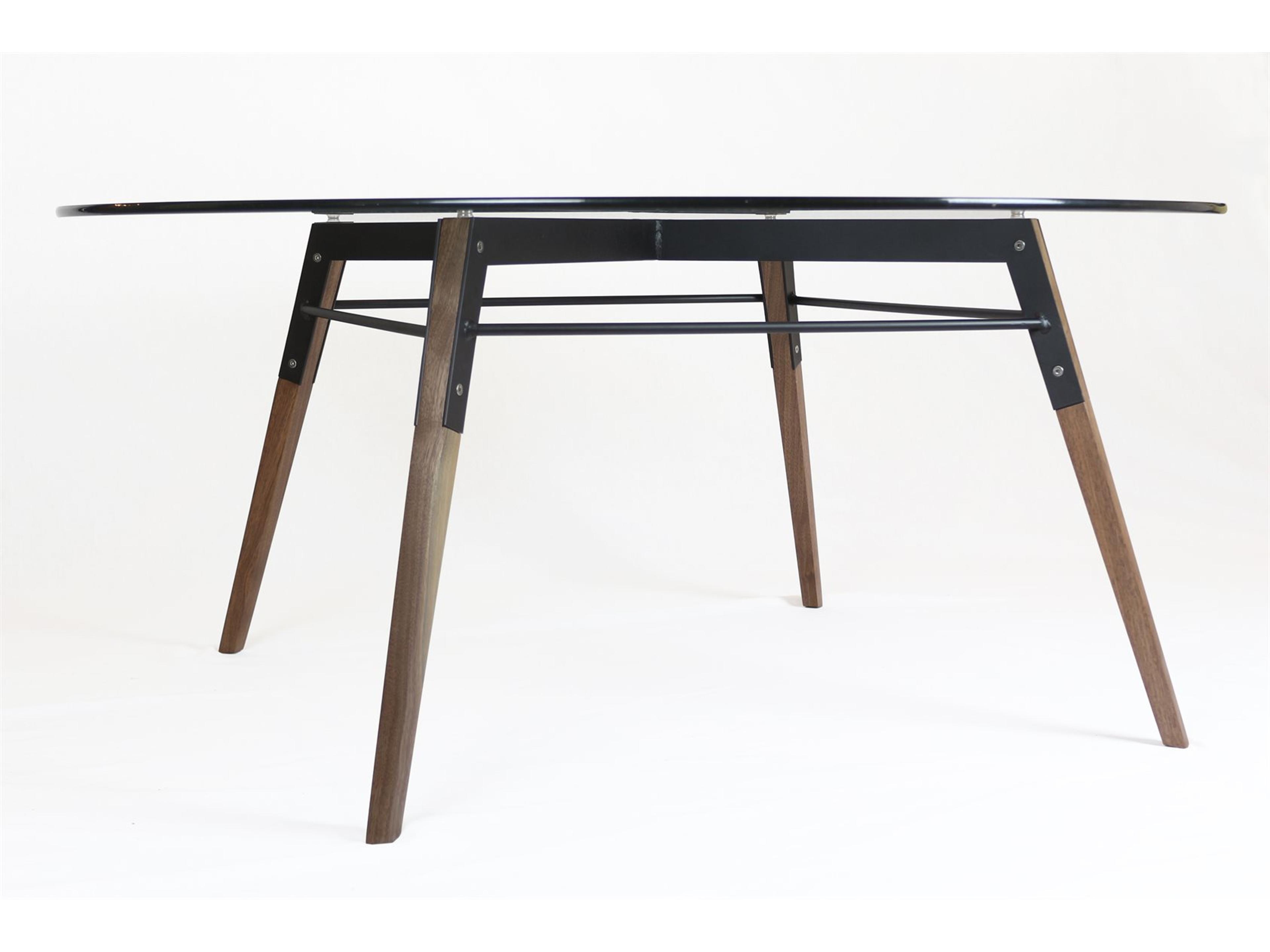 Tronk Design Ross Round Glass Black Coffee Table