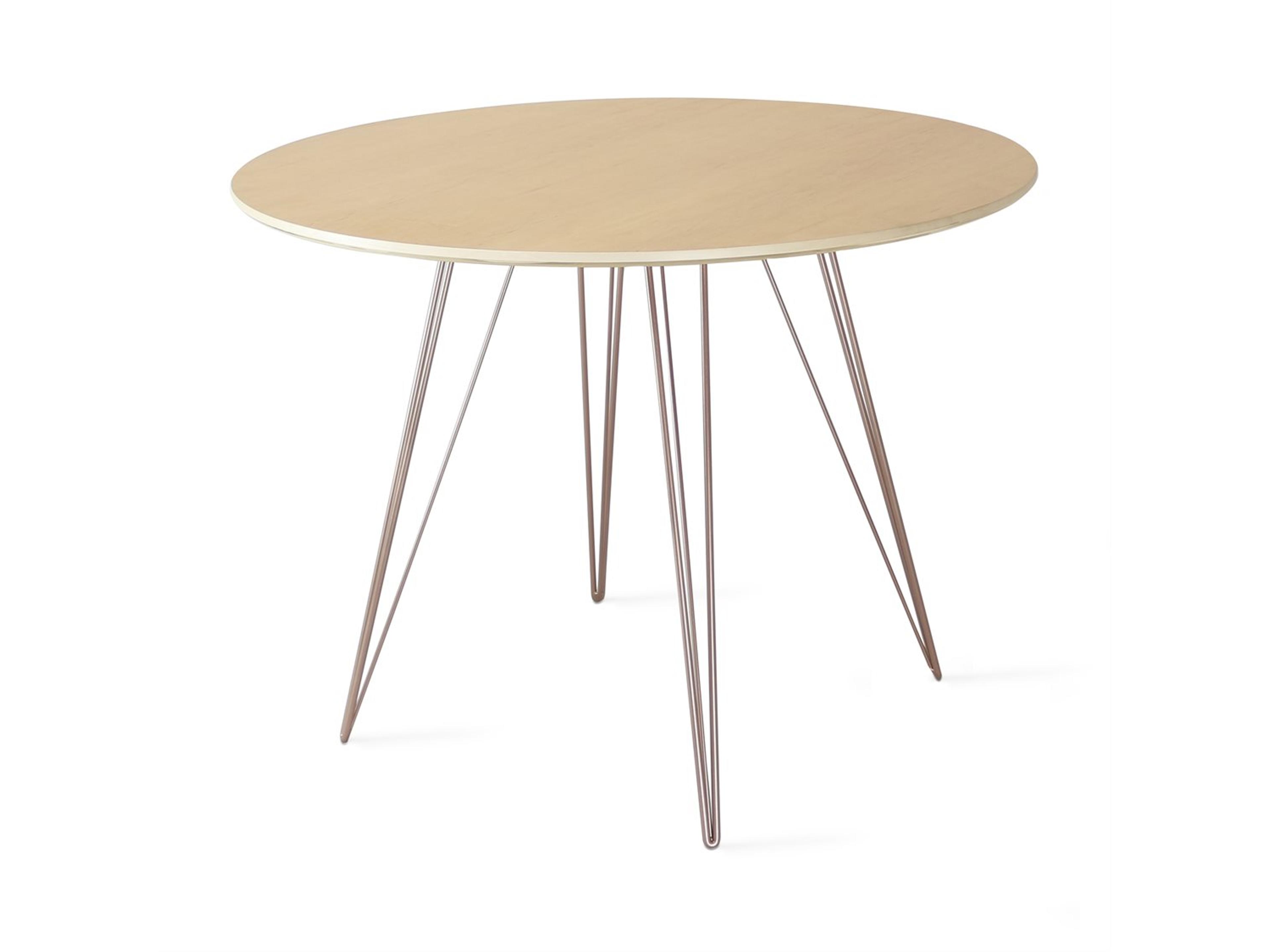 Tronk Design Williams Table Collection Round Wood Rose Copper Dining