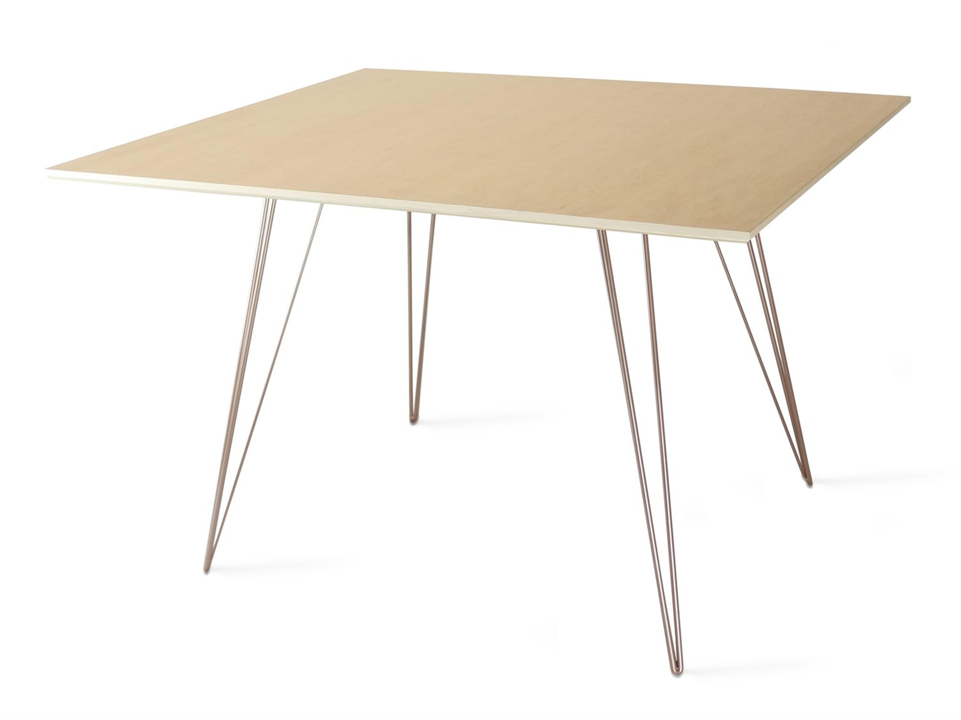 Tronk Design Williams Table Collection Rectangular Wood Rose Copper Dining