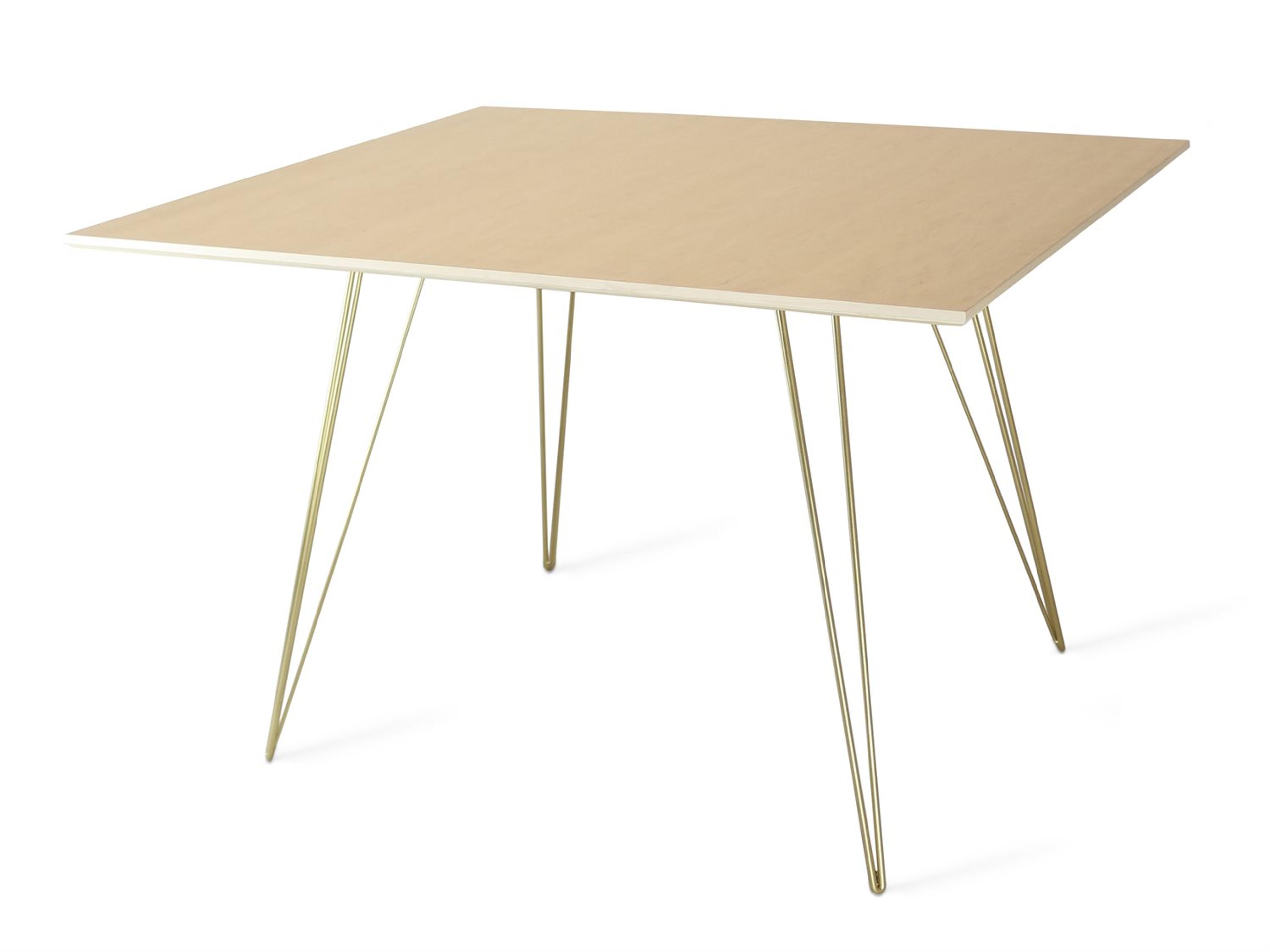 Tronk Design Williams Table Collection Rectangular Wood Brassy Gold Dining