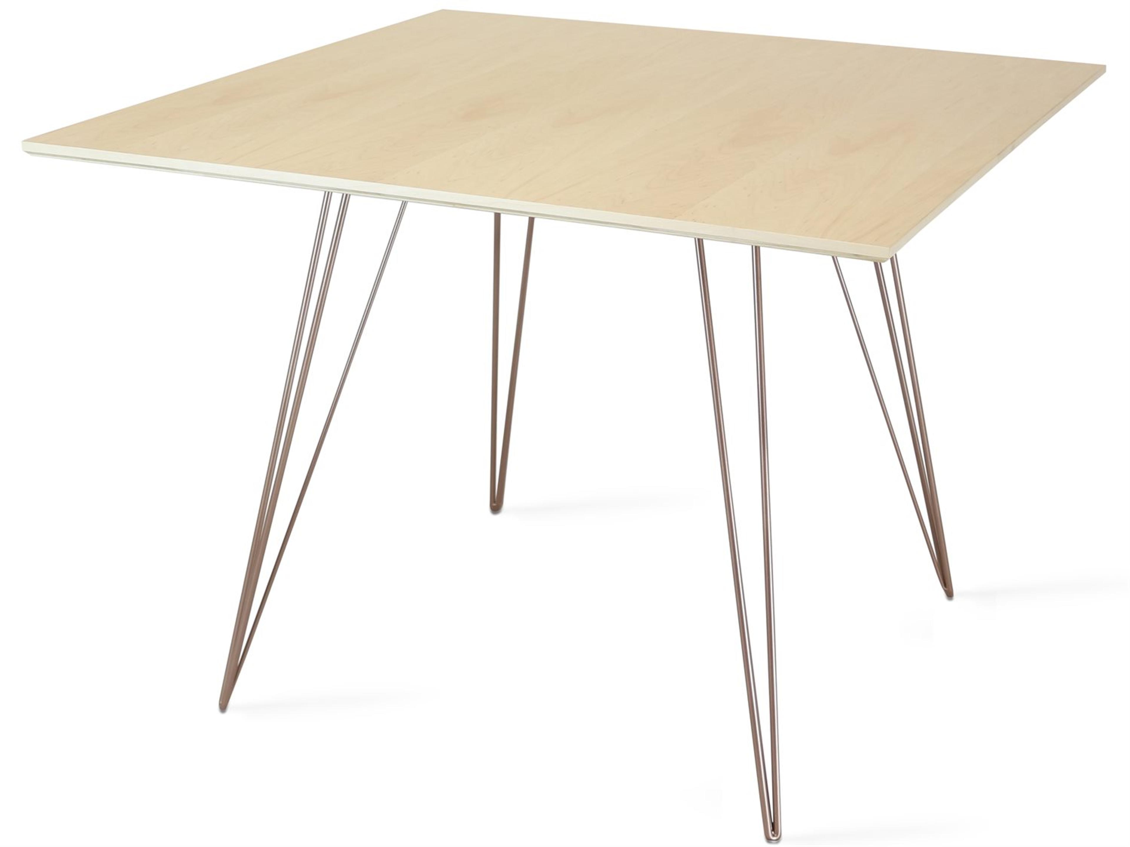 Tronk Design Williams Table Collection Square Wood Rose Copper Dining