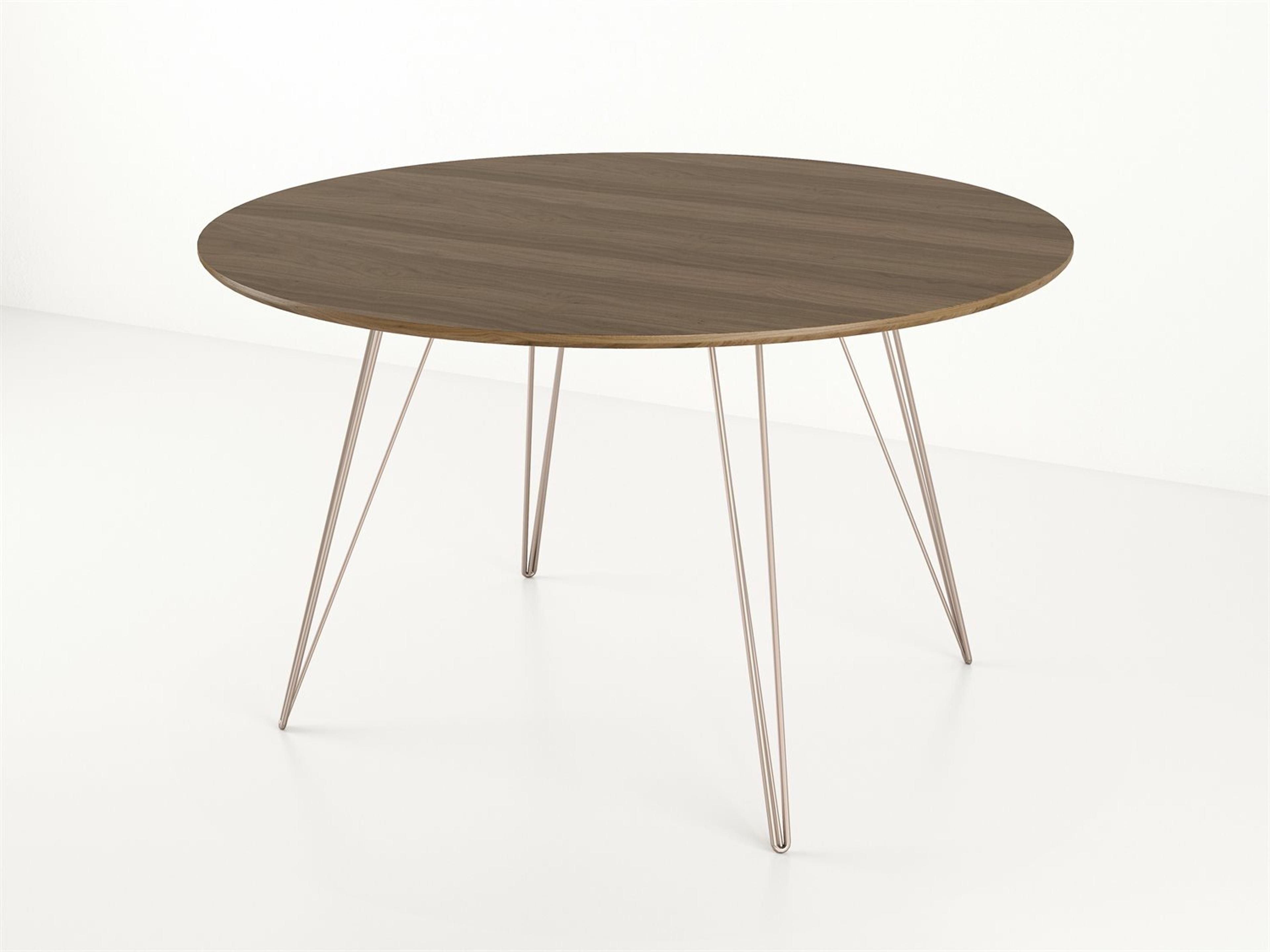 Tronk Design Williams Table Collection Round Wood Rose Copper Dining