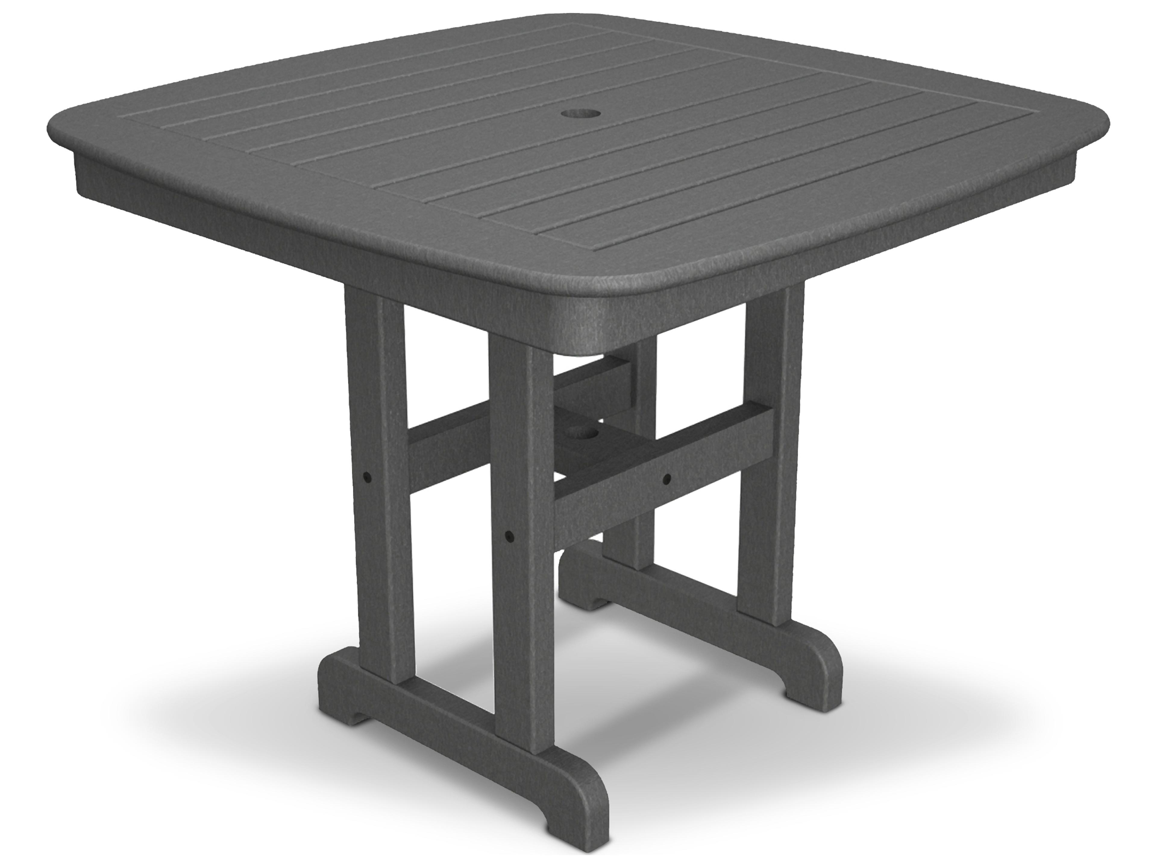 Trex® Outdoor Furniture™ Yacht Club Recycled Plastic Square Dining Table with Umbrella Hole