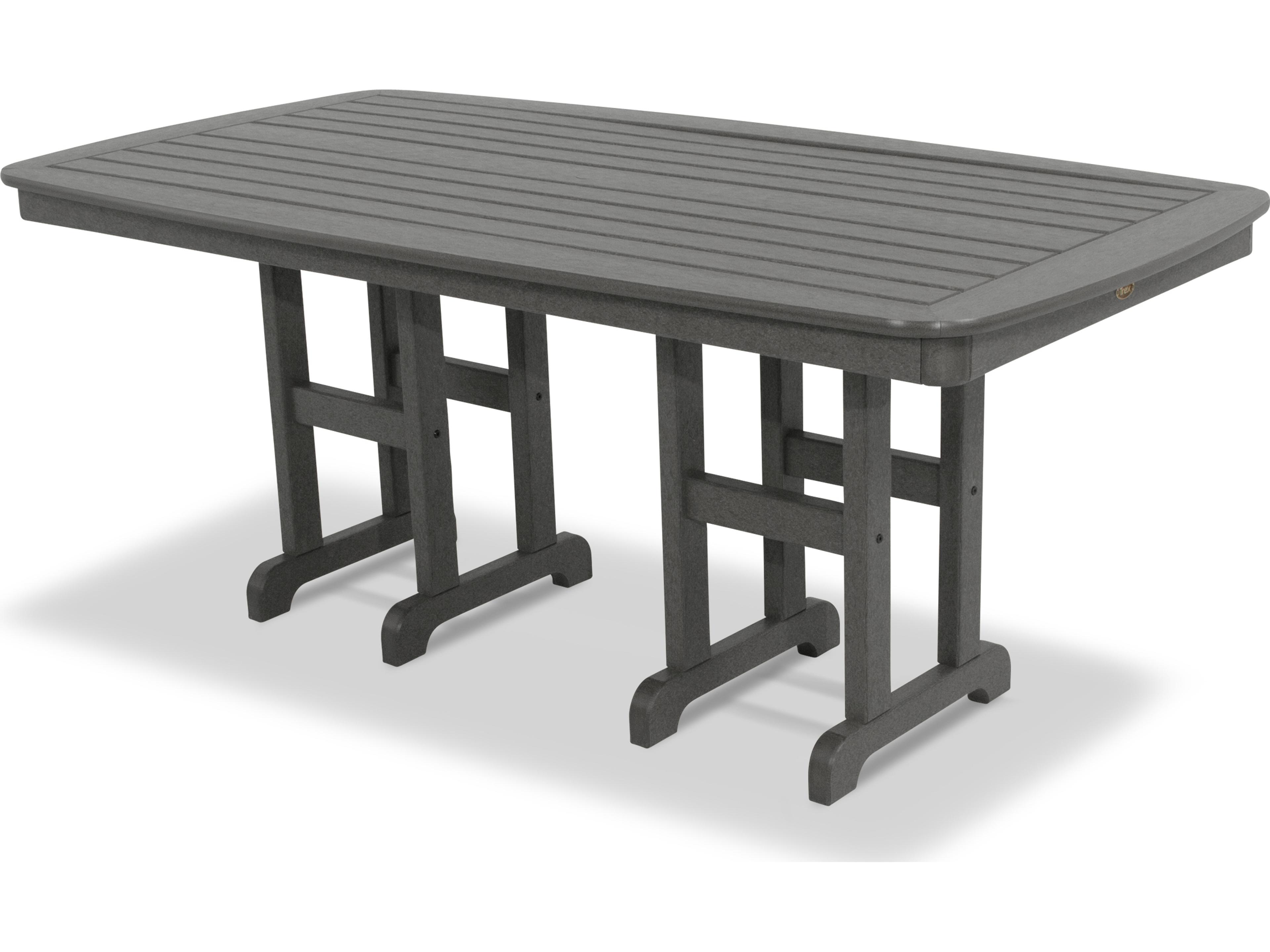 Trex® Outdoor Furniture™ Yacht Club Recycled Plastic Rectangular Dining Table with Umbrella Hole