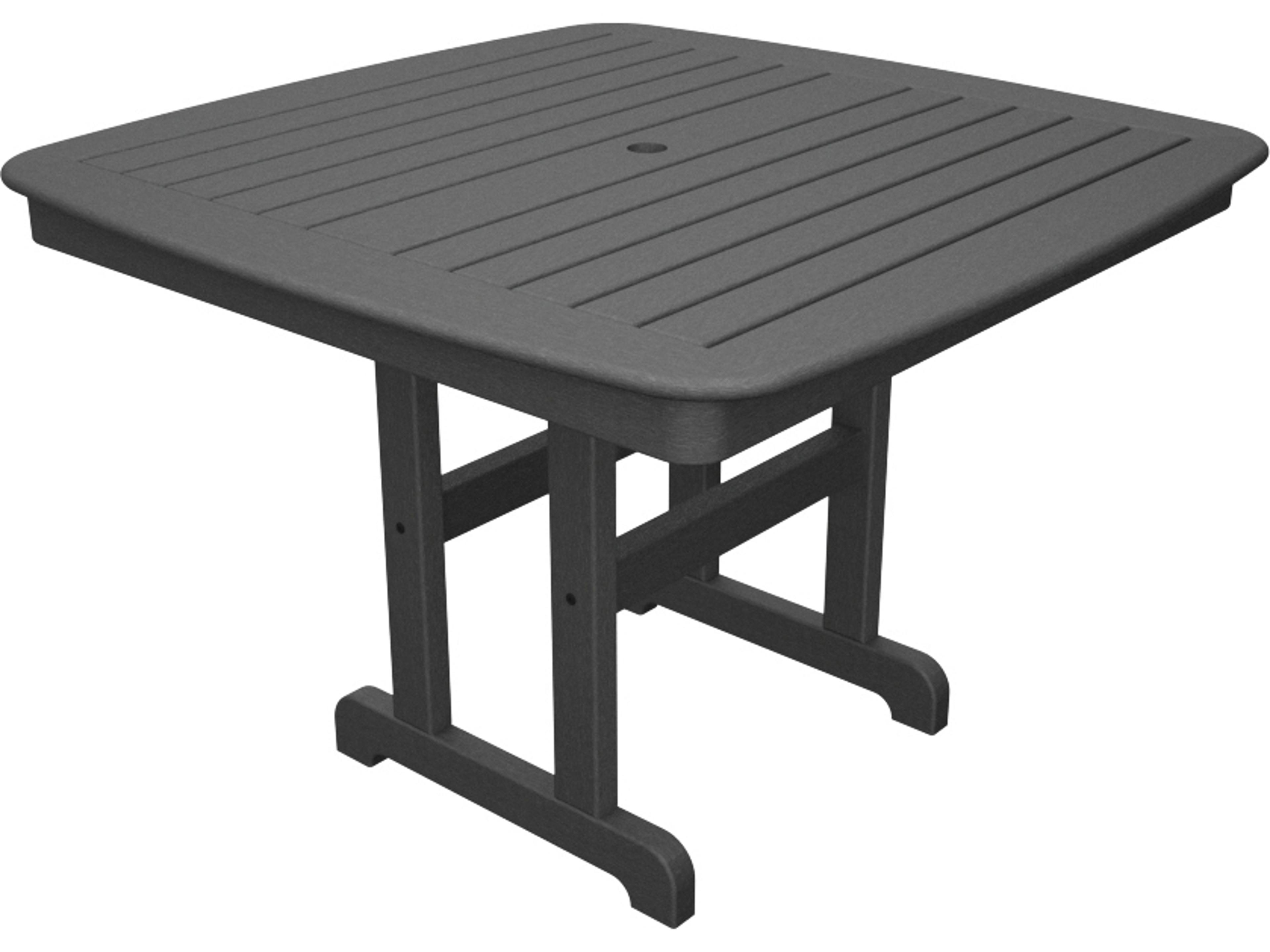 Trex® Outdoor Furniture™ Yacht Club Recycled Plastic Square Dining Table with Umbrella Hole