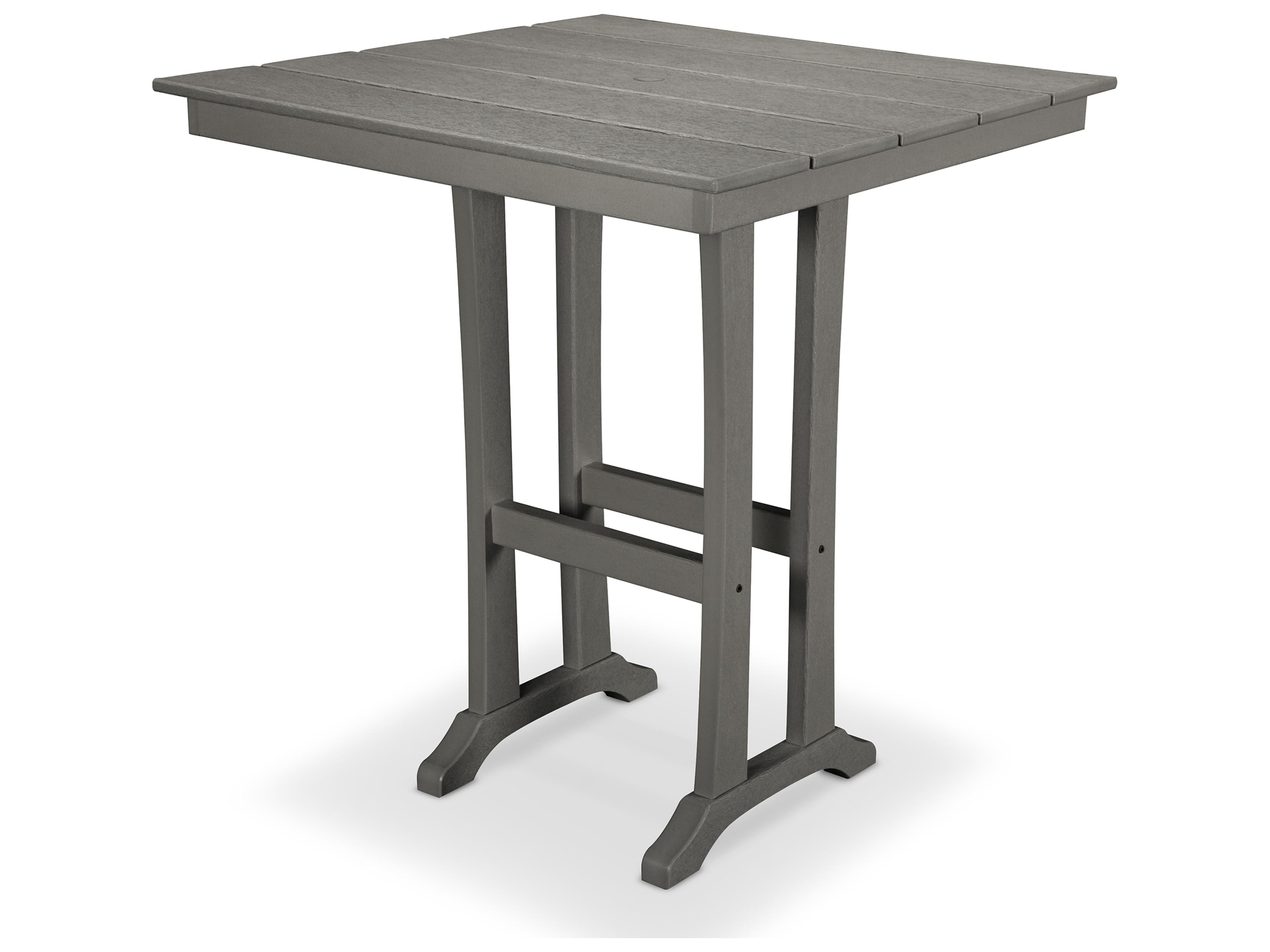 Trex® Outdoor Furniture™ Farmhouse Trestle Recycled Plastic Square Bar Table
