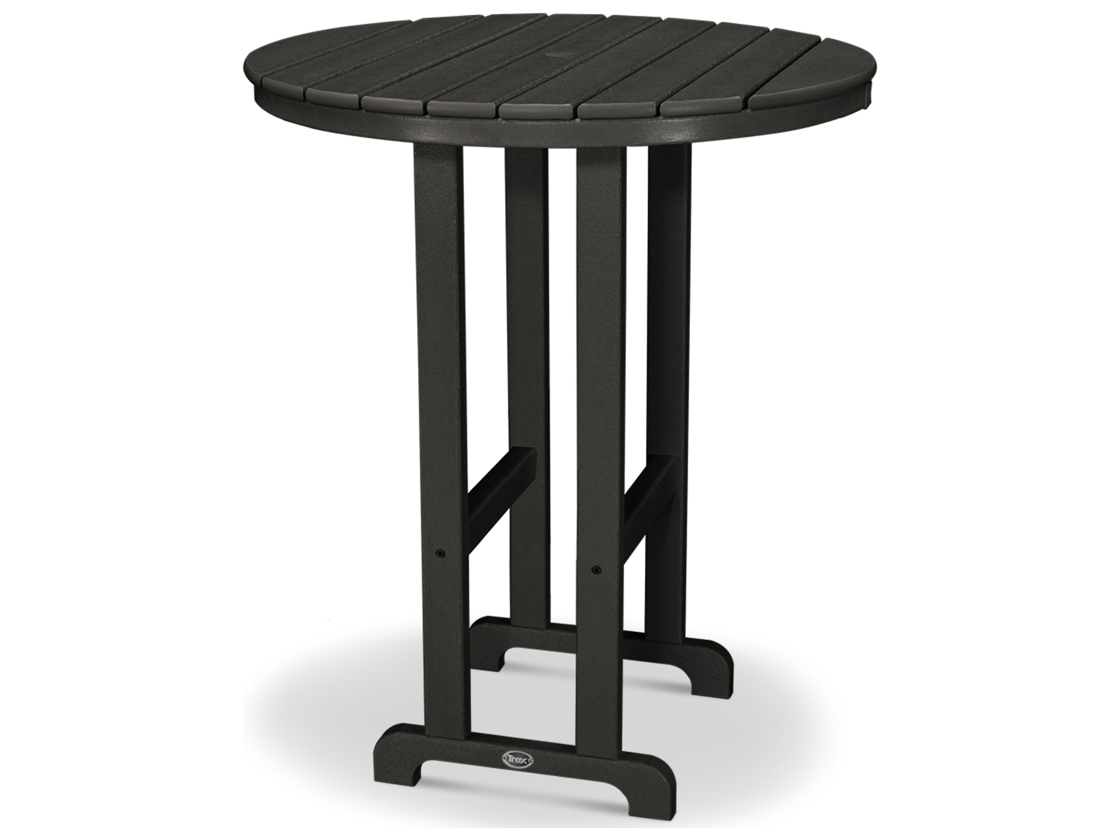 ® Outdoor Furniture™ Monterey Bay Recycled Plastic Round Bar Table with Umbrella Hole