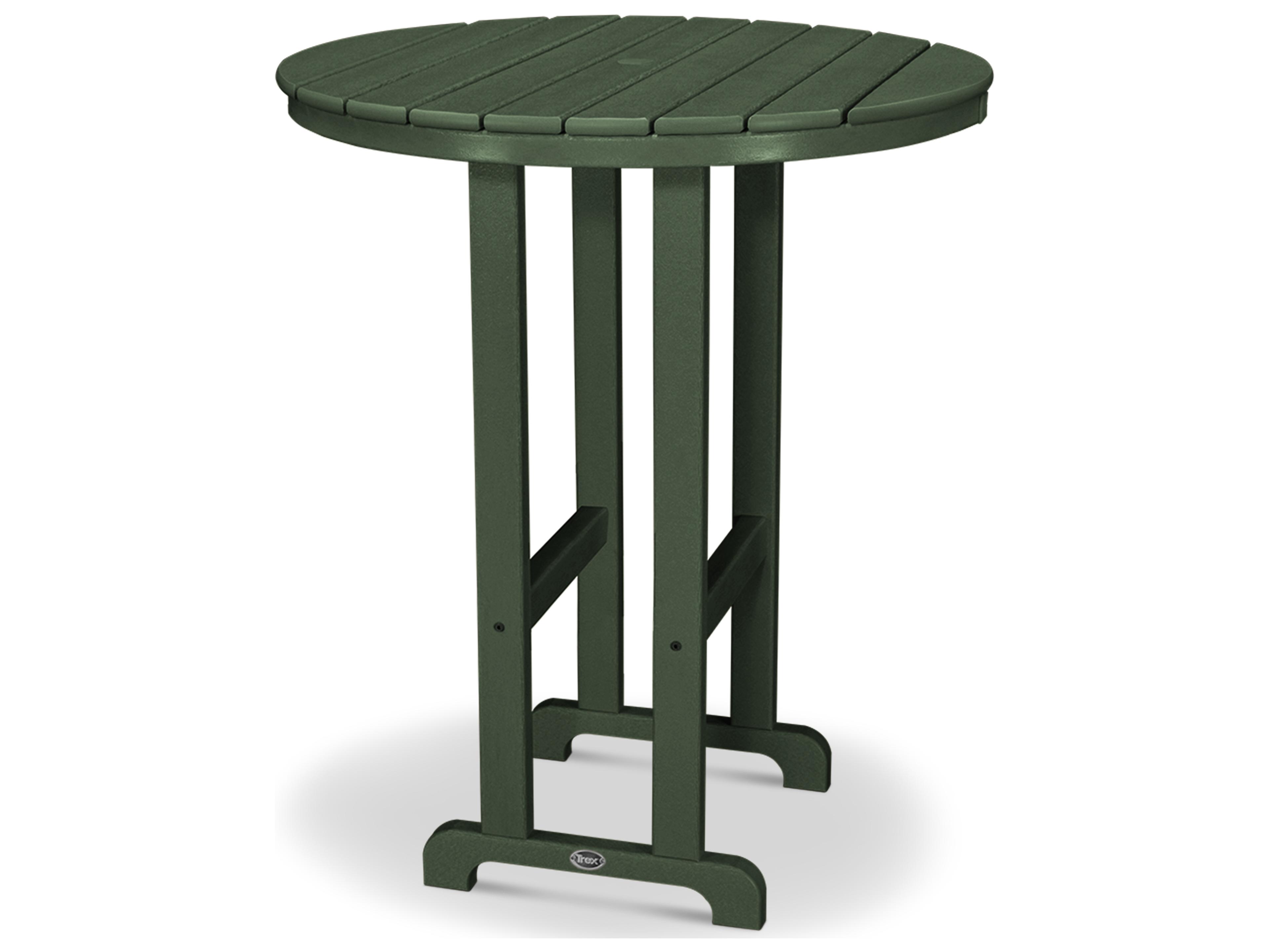 Trex® Outdoor Furniture™ Monterey Bay Recycled Plastic Round Bar Table with Umbrella Hole