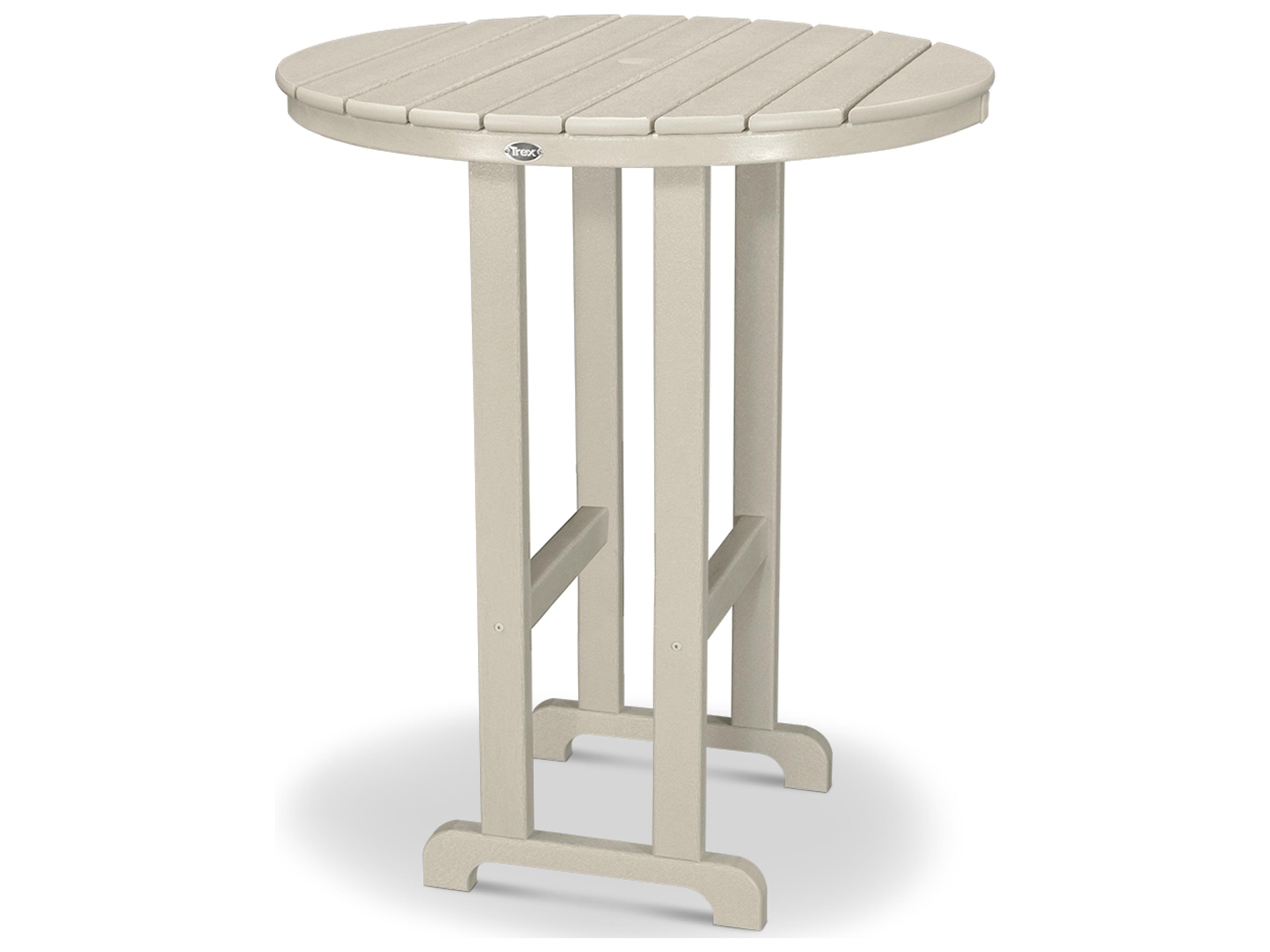 Trex® Outdoor Furniture™ Monterey Bay Recycled Plastic Round Bar Table with Umbrella Hole