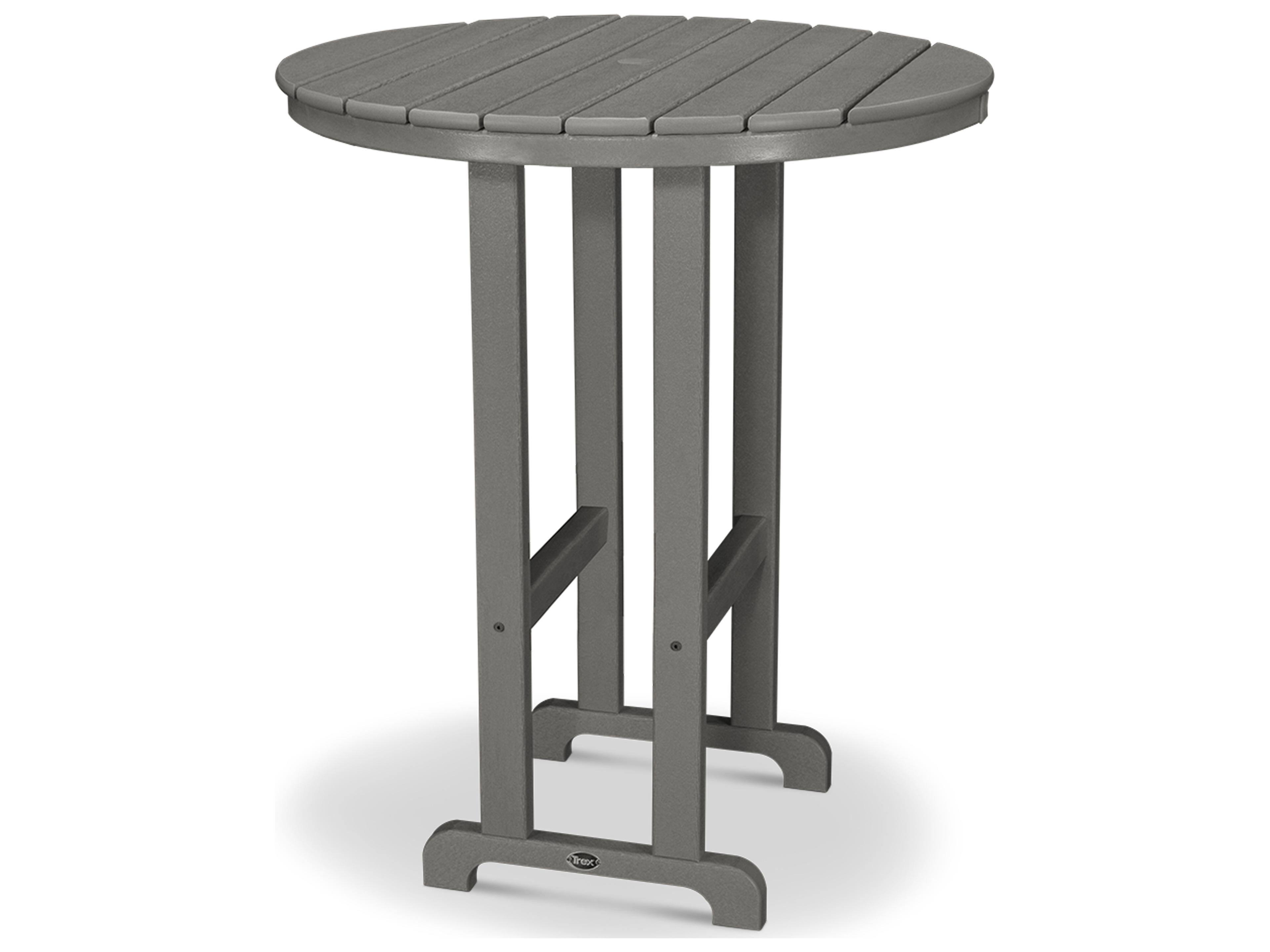 Trex® Outdoor Furniture™ Monterey Bay Recycled Plastic Round Bar Table with Umbrella Hole