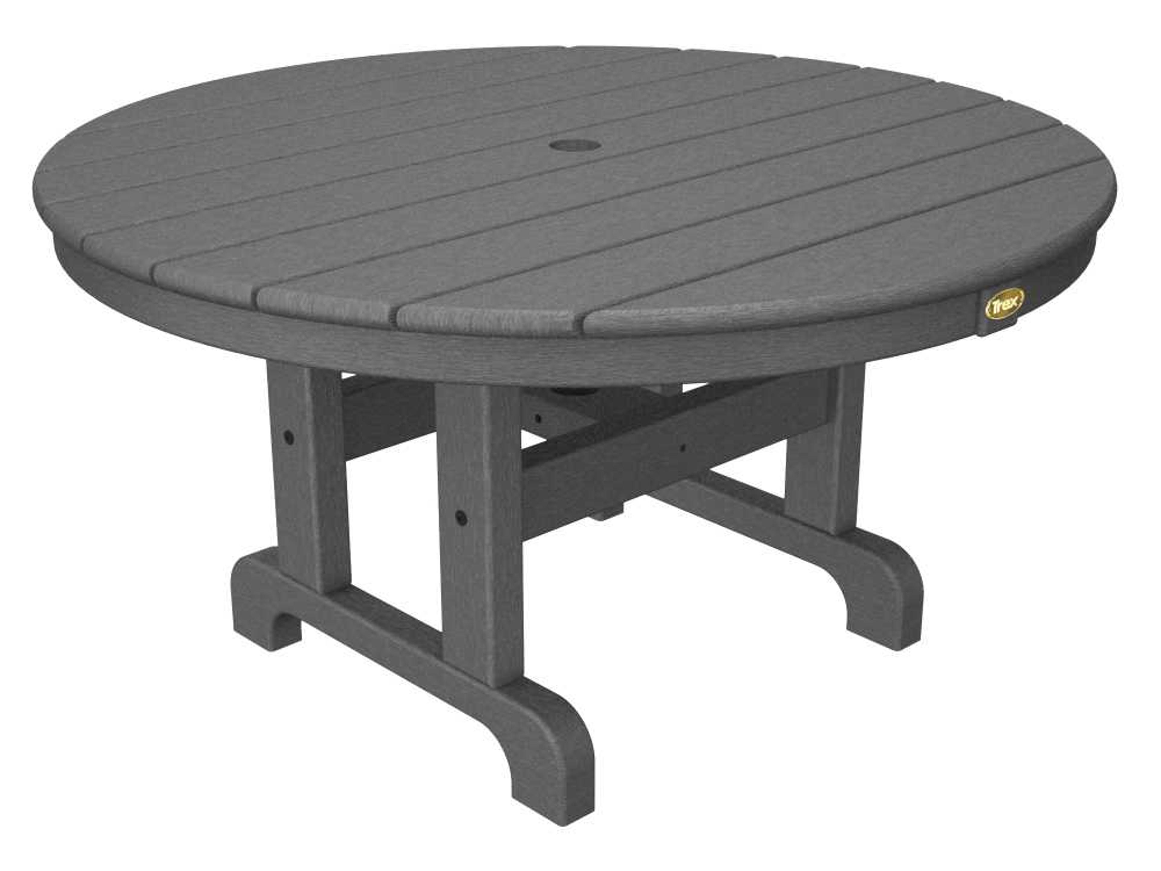 Trex® Outdoor Furniture™ Cape Cod Recycled Plastic Round Chat Table with Umbrella Hole
