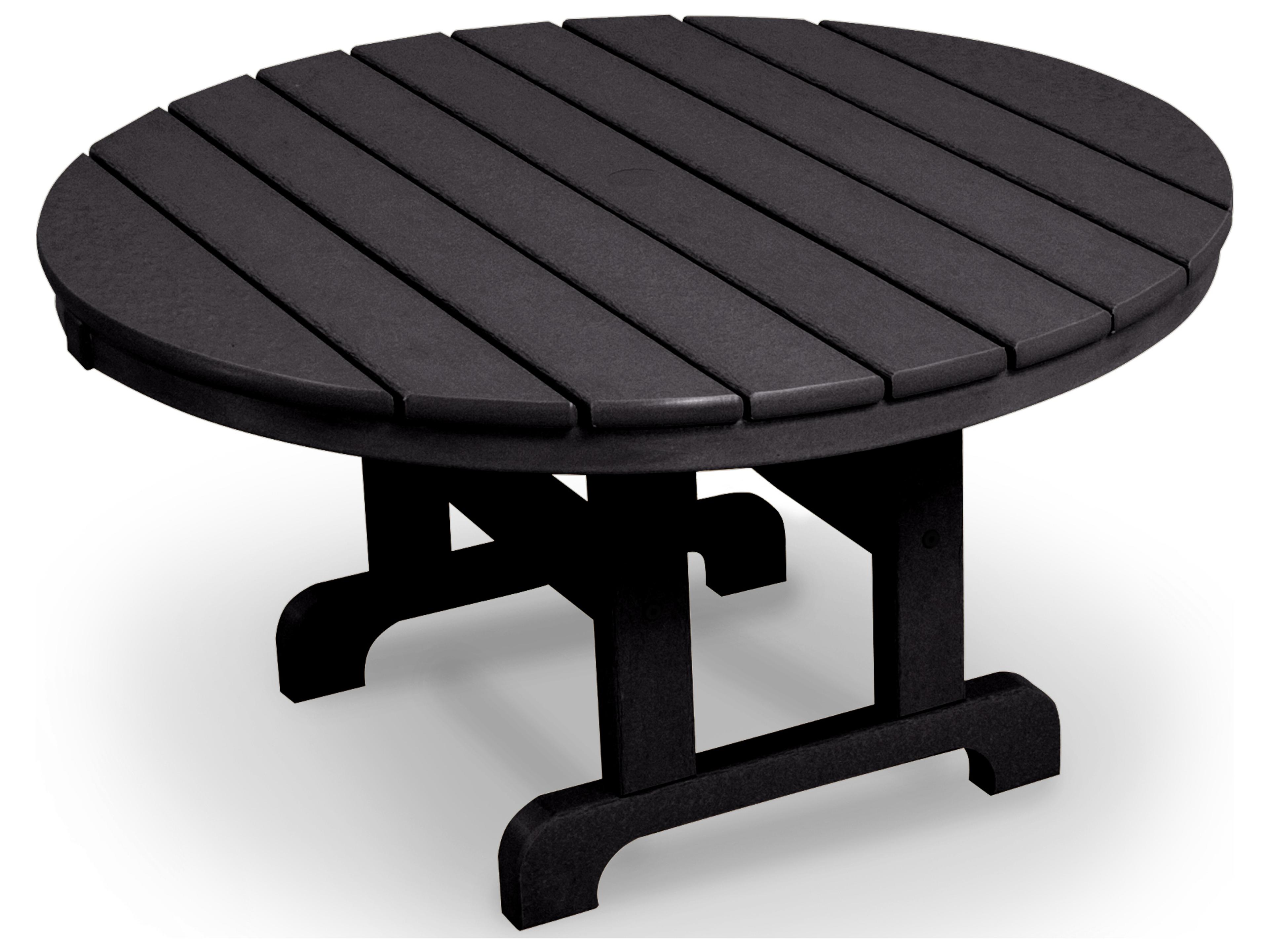 ® Outdoor Furniture™ Cape Cod Recycled Plastic Round Chat Table with Umbrella Hole