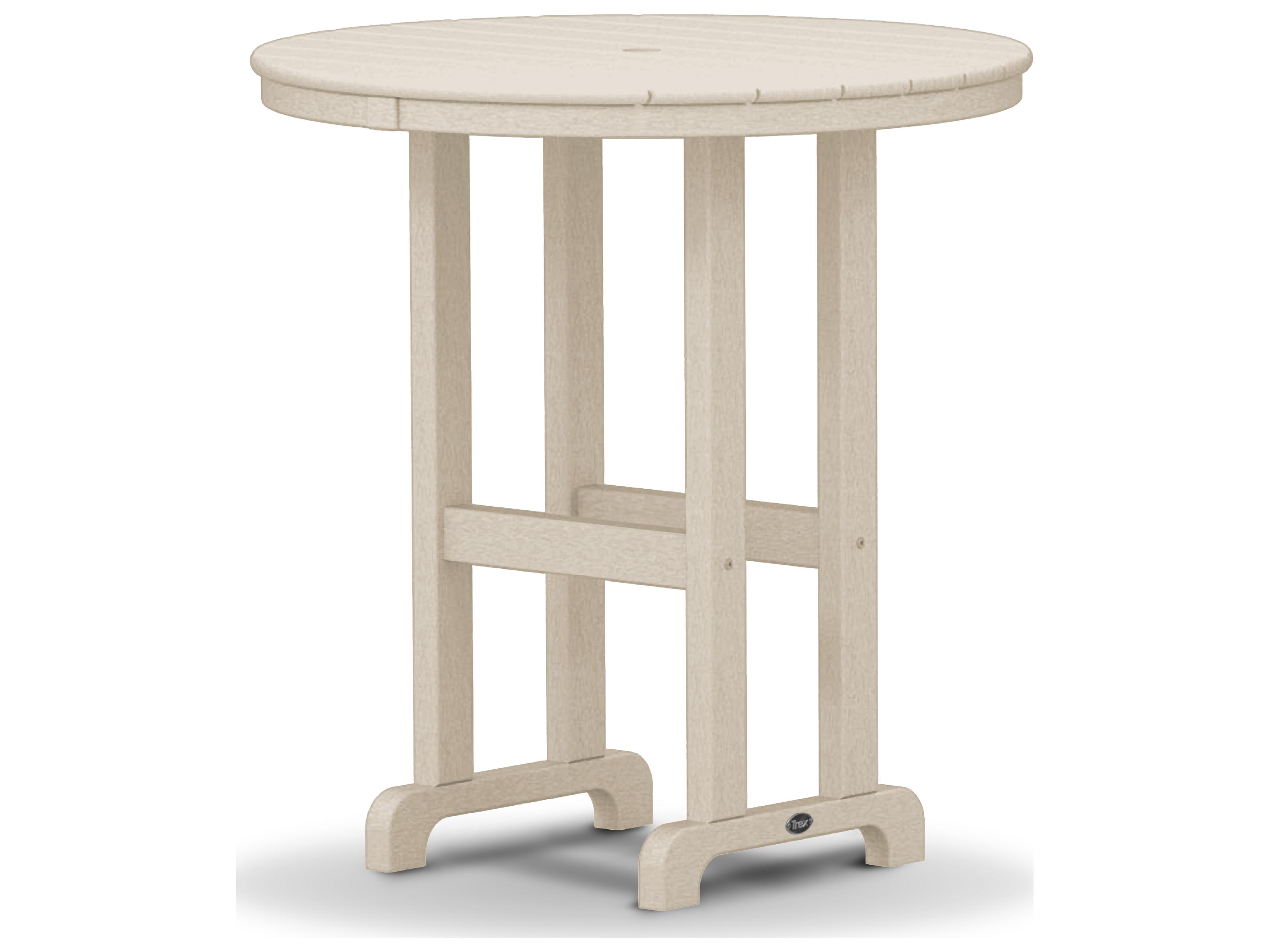 Trex® Outdoor Furniture™ Monterey Bay Recycled Plastic Round Counter Table with Umbrella Hole