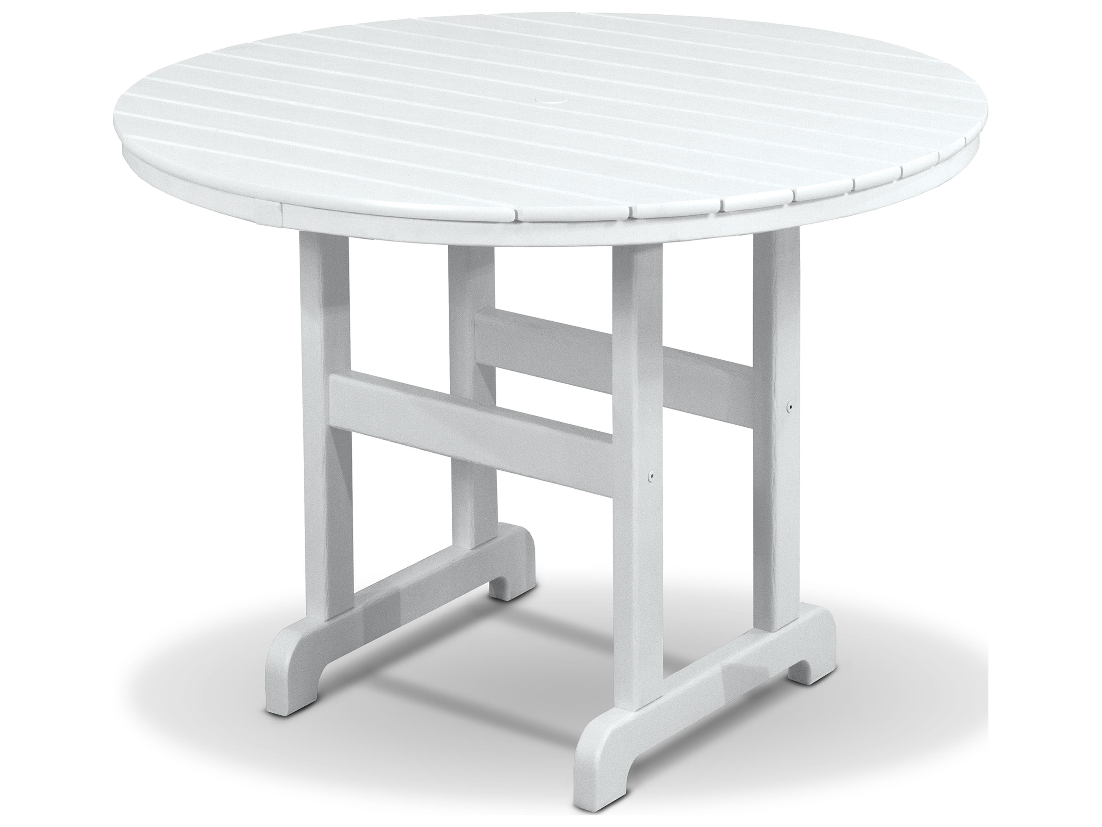 Trex® Outdoor Furniture™ Monterey Bay Recycled Plastic Round Dining Table with Umbrella Hole