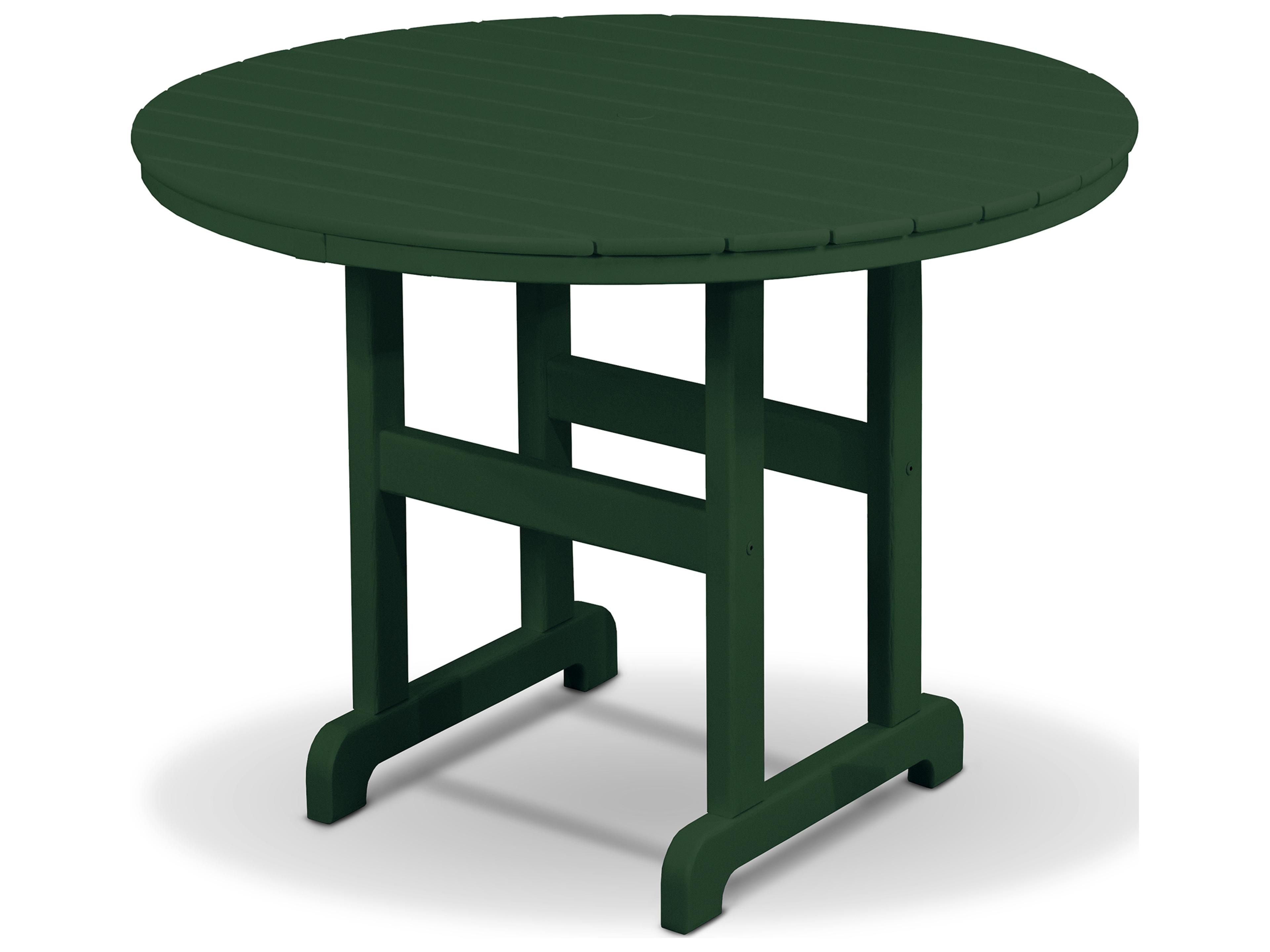 Trex® Outdoor Furniture™ Monterey Bay Recycled Plastic Round Dining Table with Umbrella Hole