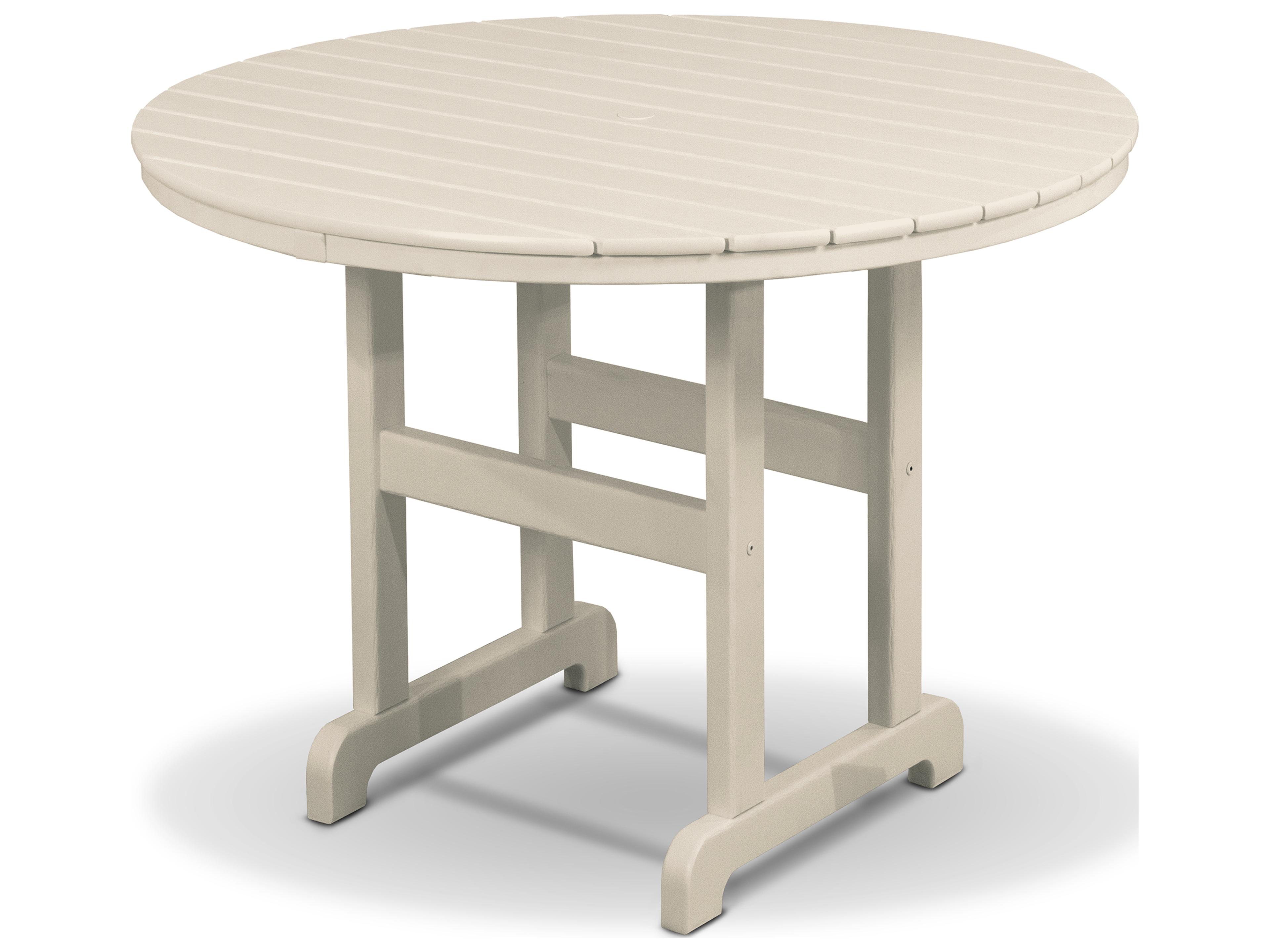 Trex® Outdoor Furniture™ Monterey Bay Recycled Plastic Round Dining Table with Umbrella Hole