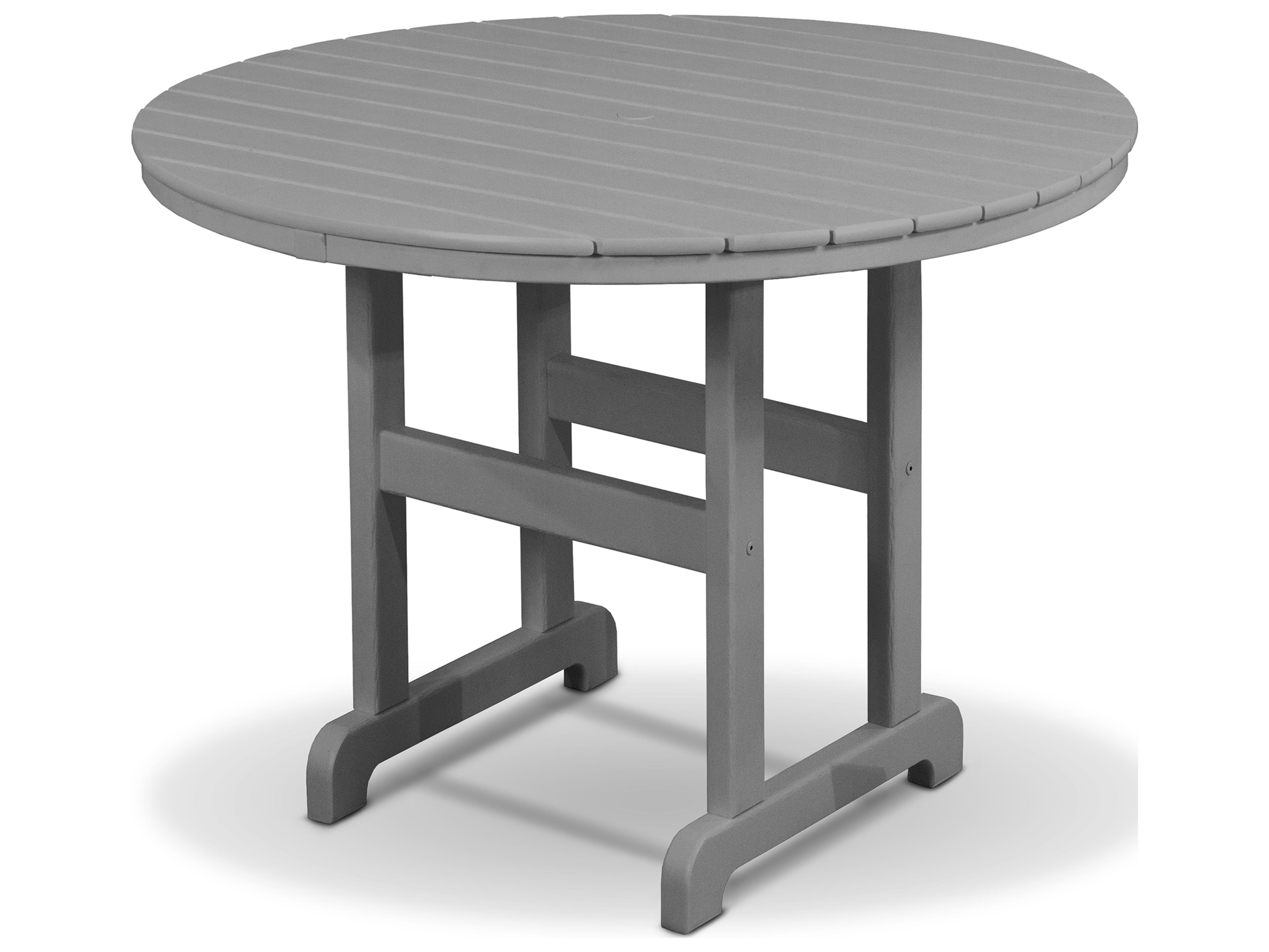 Trex® Outdoor Furniture™ Monterey Bay Recycled Plastic Round Dining Table with Umbrella Hole
