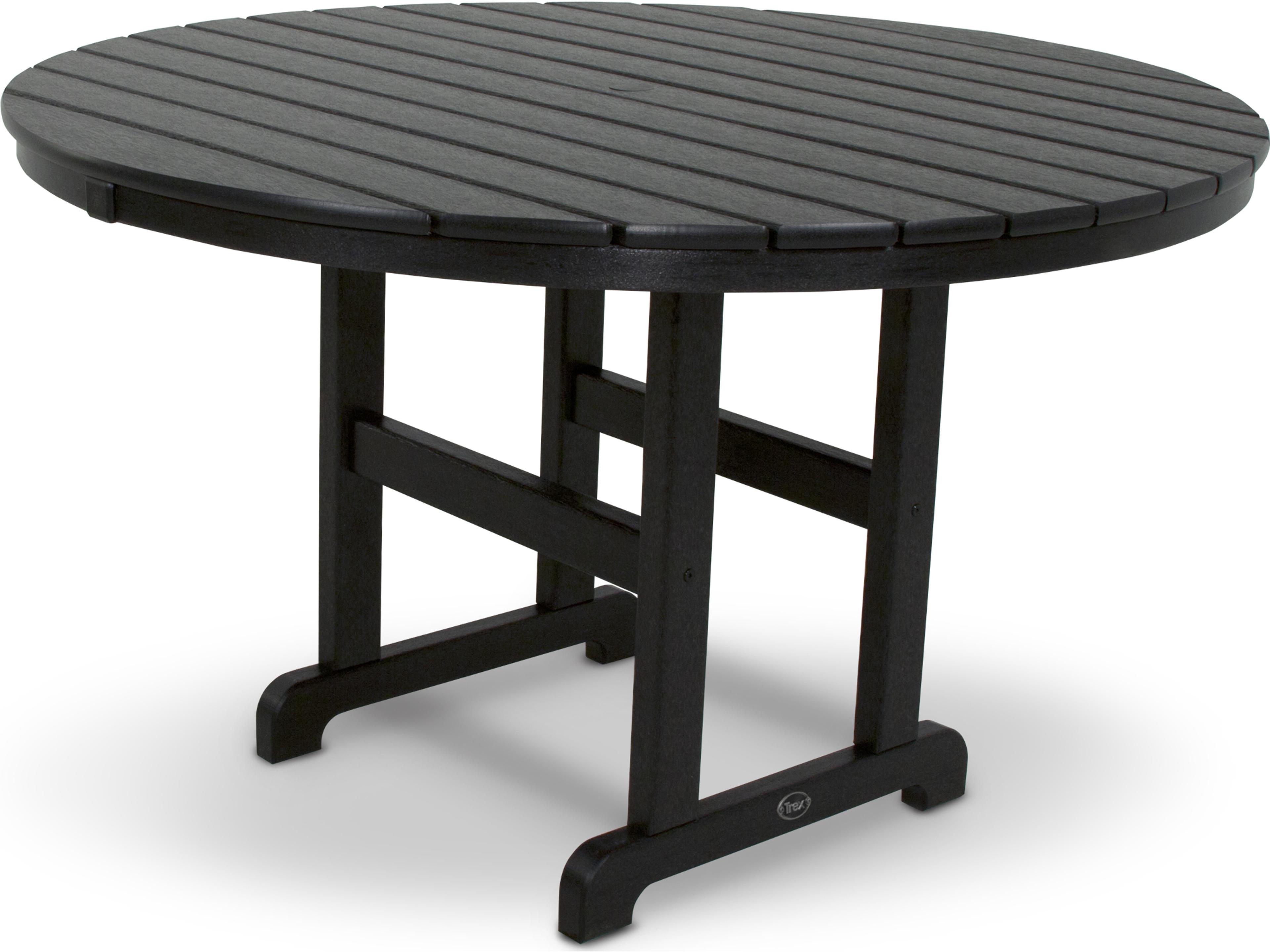 ® Outdoor Furniture™ Monterey Bay Recycled Plastic Round Dining Table with Umbrella Hole
