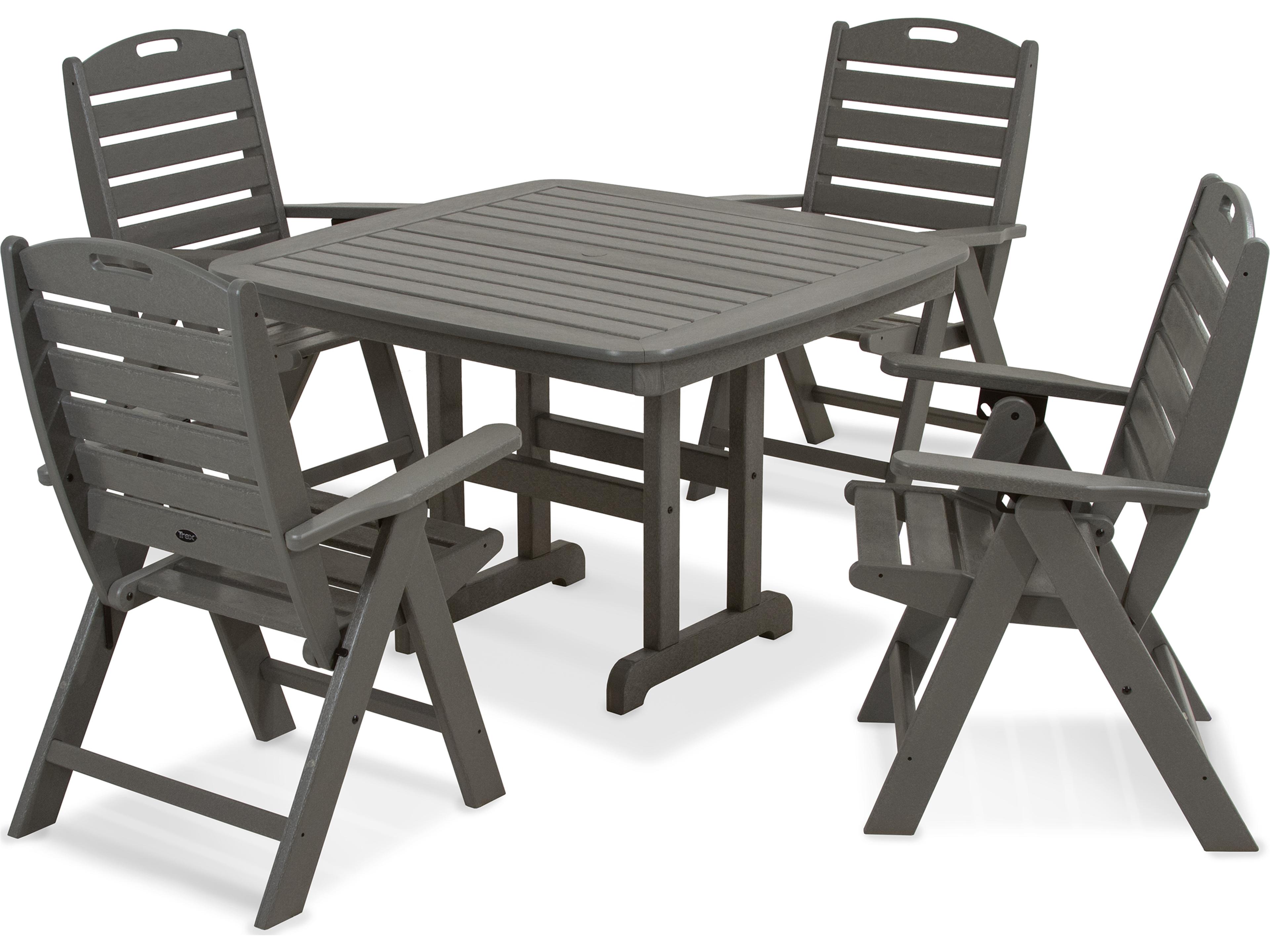 Trex® Outdoor Furniture™ Yacht Club Recycled Plastic 5 Piece Dining Set
