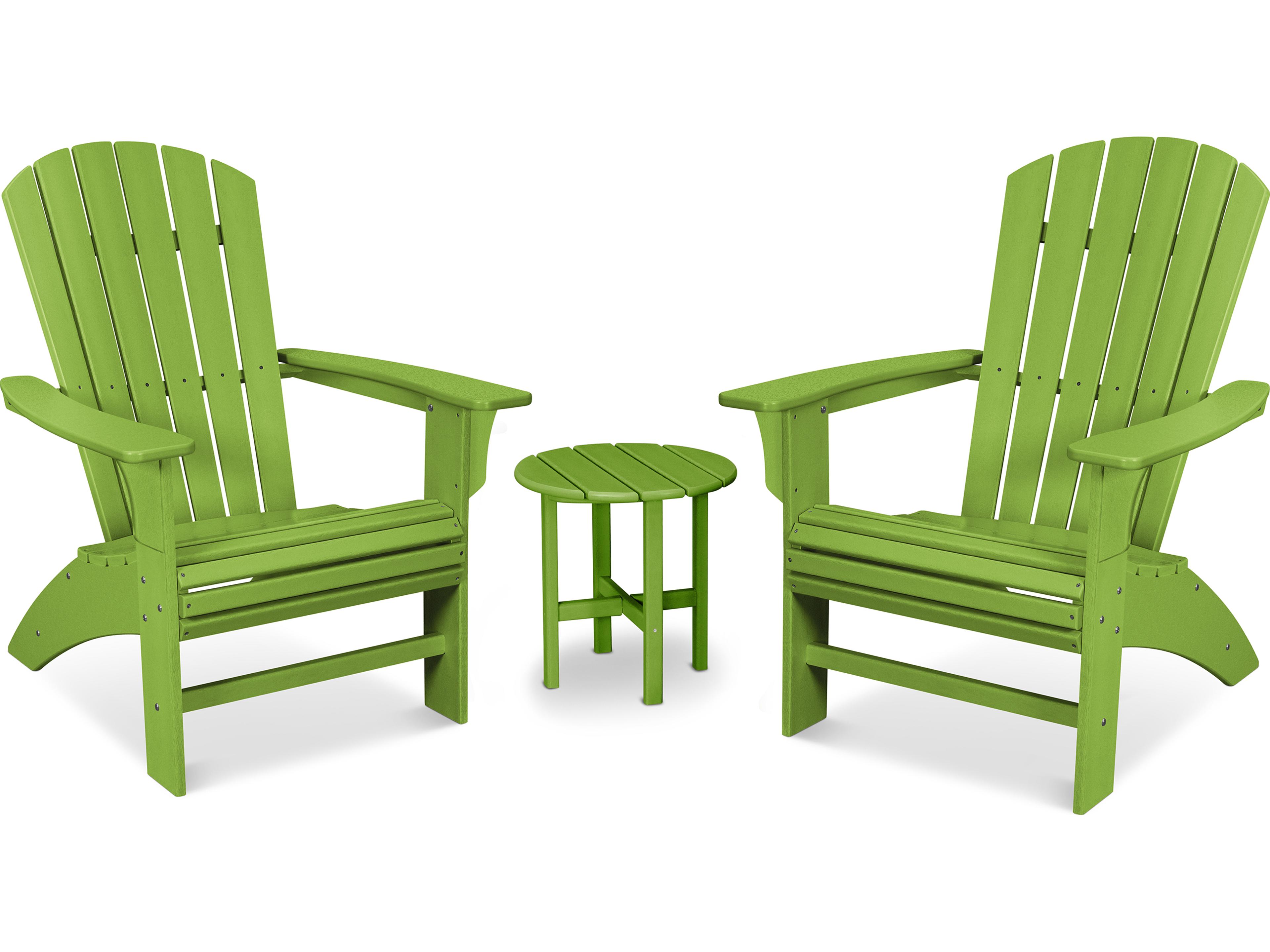 Trex® Outdoor Furniture™ Recycled Plastic Yacht Club 3 Piece Curveback Adirondack Lounge Set