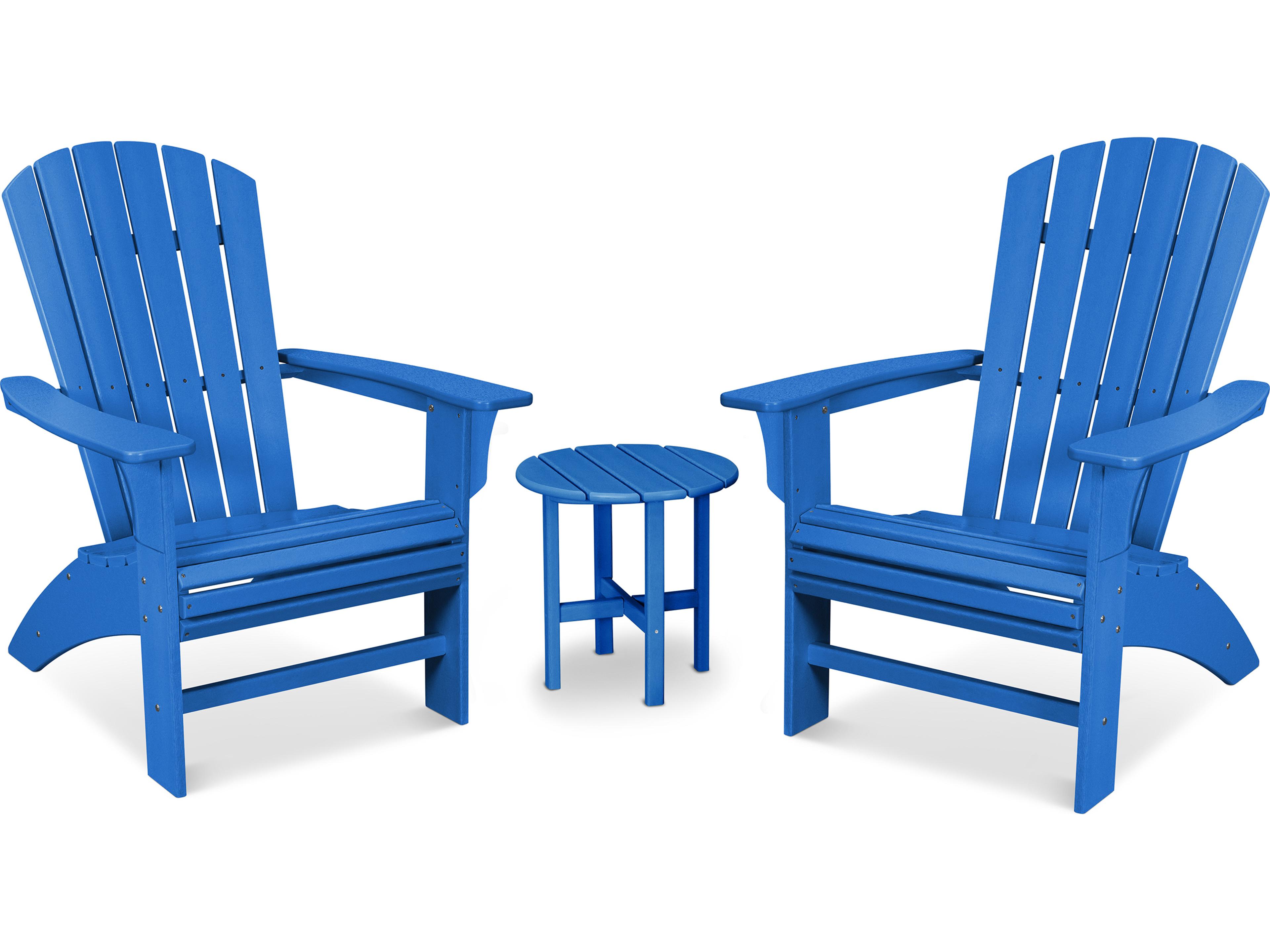 Trex® Outdoor Furniture™ Recycled Plastic Yacht Club 3 Piece Curveback Adirondack Lounge Set