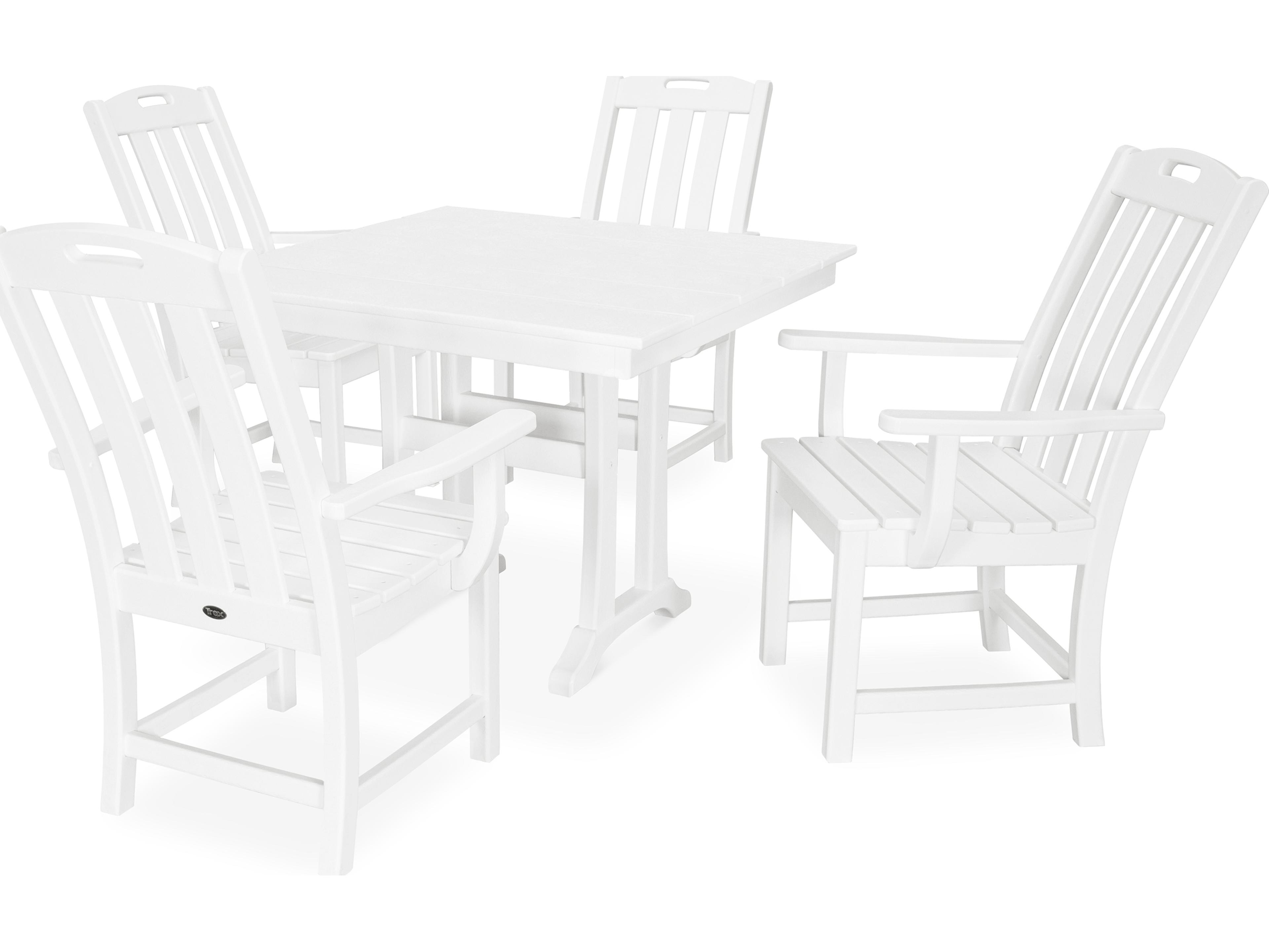 Trex® Outdoor Furniture™ Yacht Club Recycled Plastic 5 Piece Farmhouse Trestle Dining Set