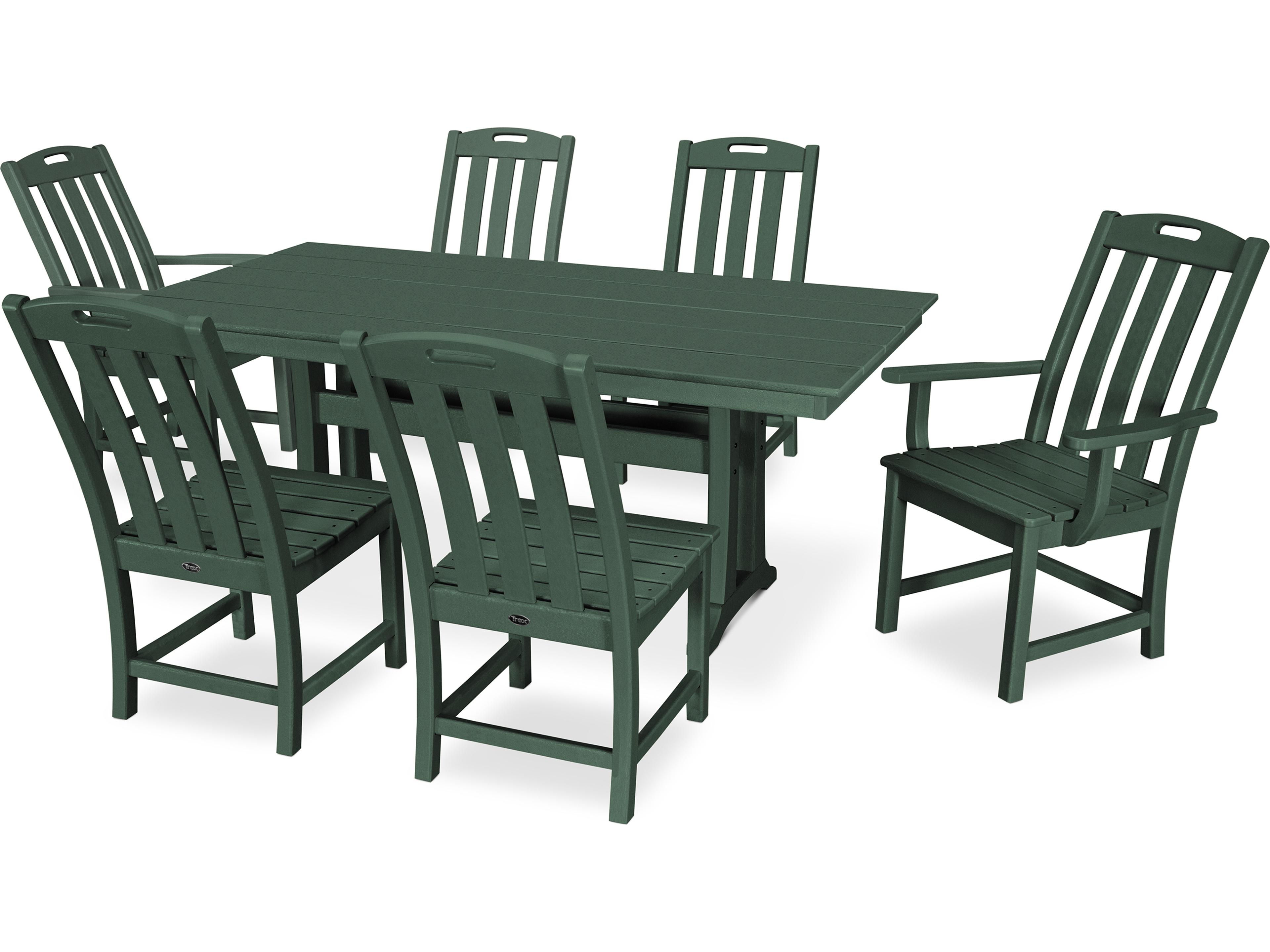 Trex® Outdoor Furniture™ Yacht Club Recycled Plastic 7 Piece Farmhouse Trestle Dining Set