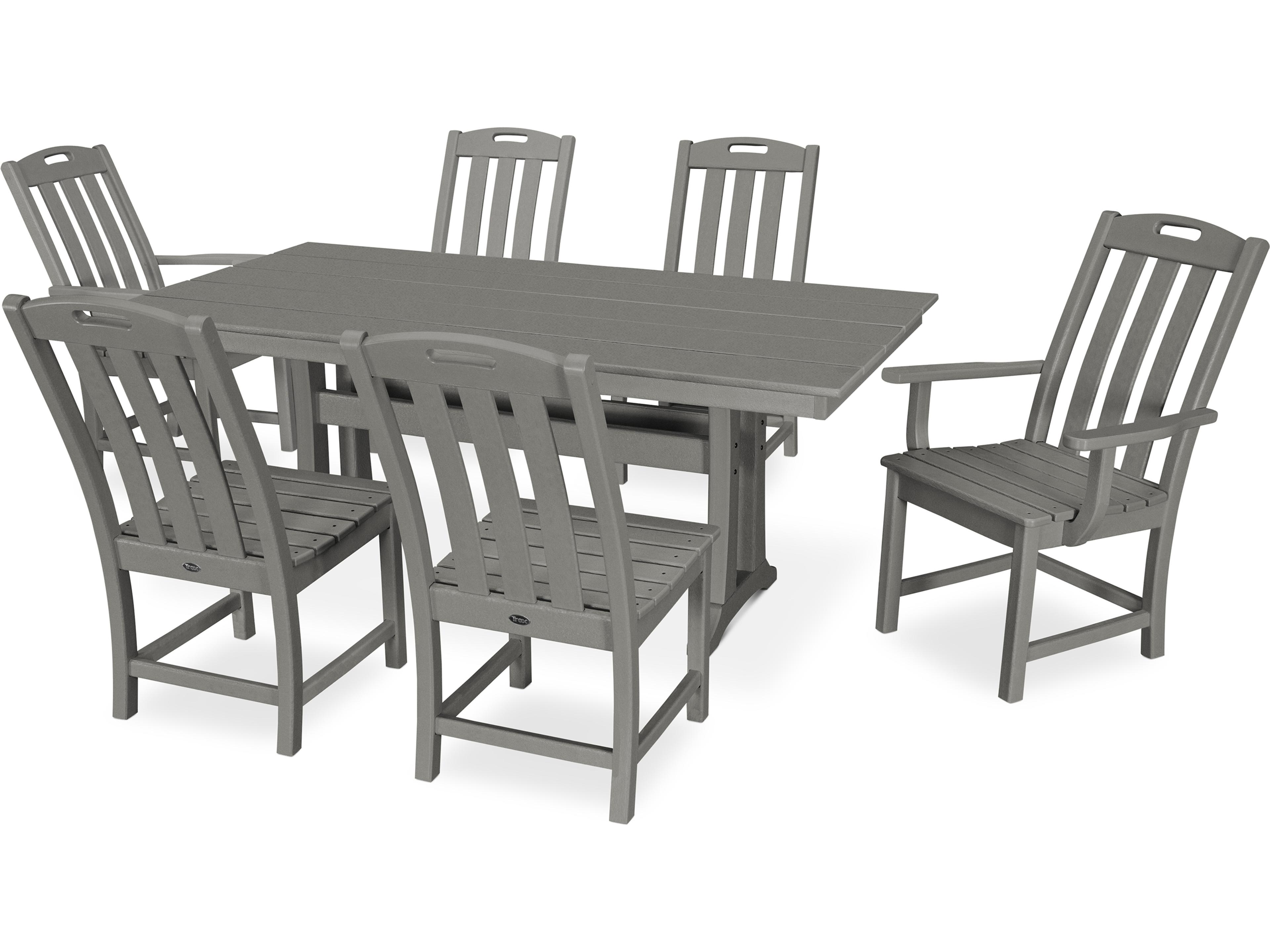 Trex® Outdoor Furniture™ Yacht Club Recycled Plastic 7 Piece Farmhouse Trestle Dining Set