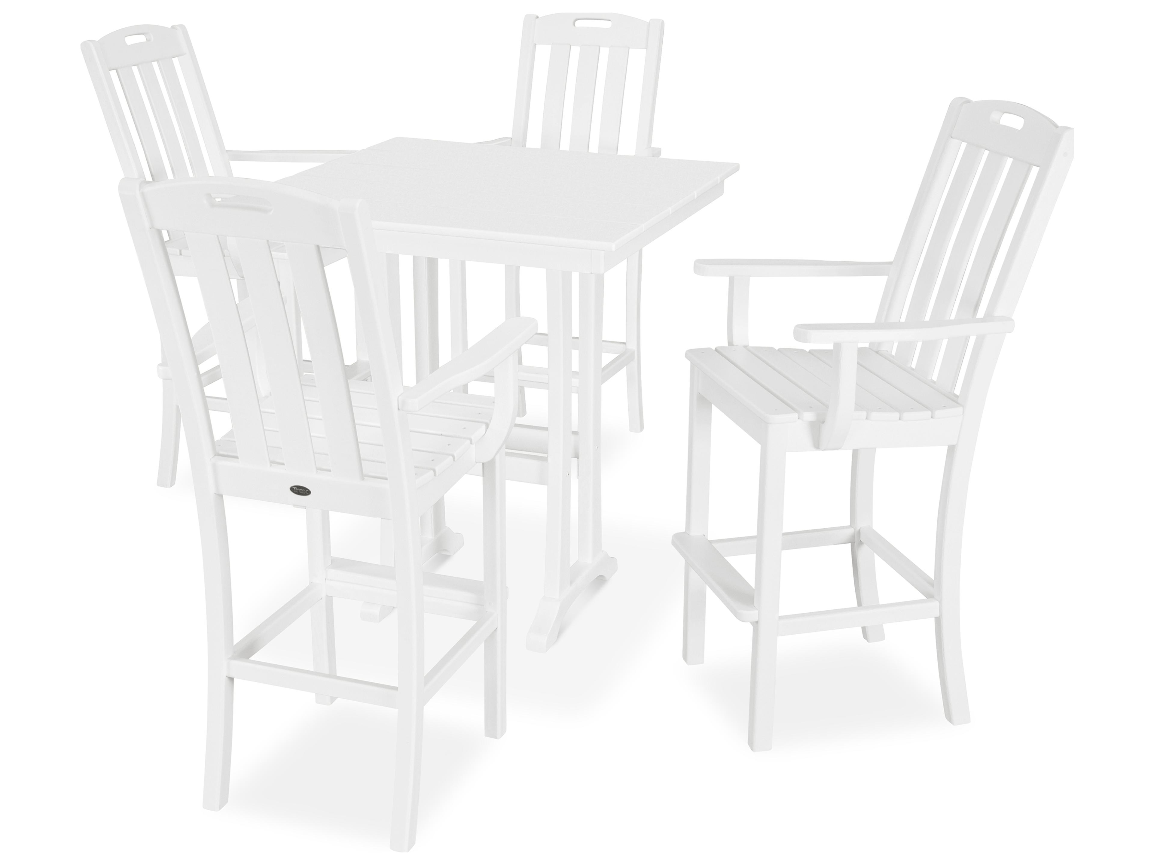 Trex® Outdoor Furniture™ Yacht Club Recycled Plastic 5 Piece Farmhouse Trestle Bar Set