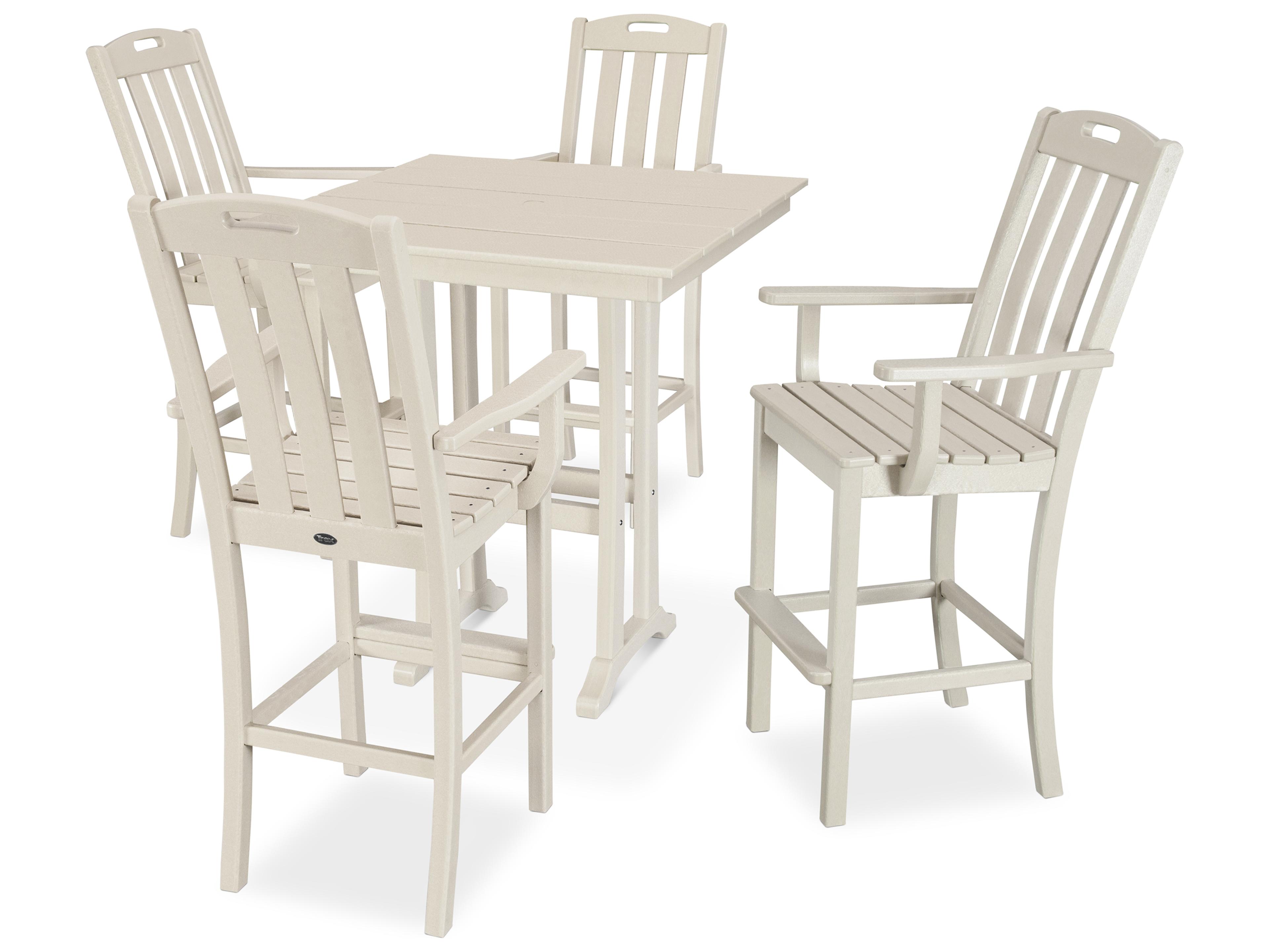 Trex® Outdoor Furniture™ Yacht Club Recycled Plastic 5 Piece Farmhouse Trestle Bar Set