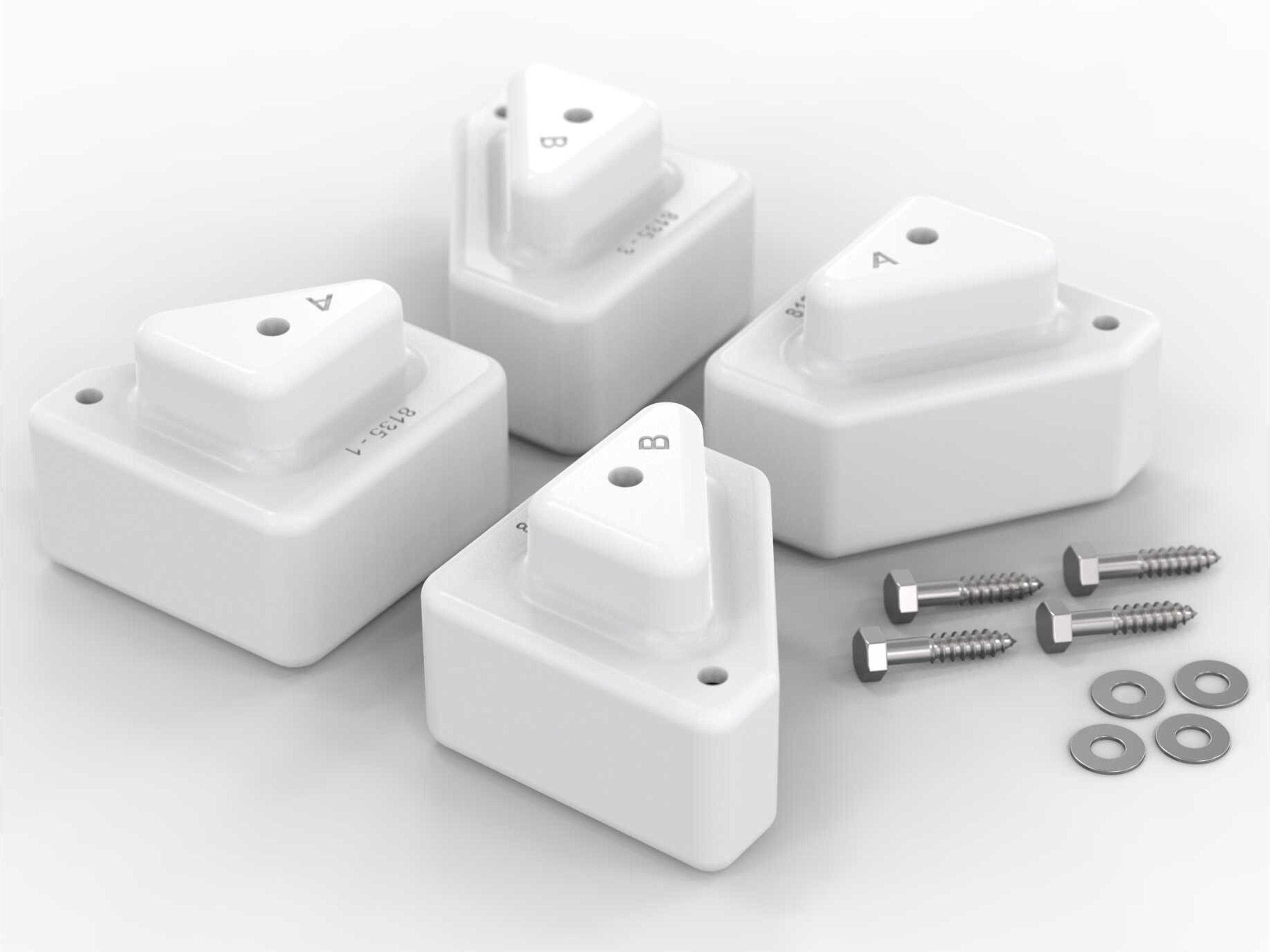 Tupelo Goods Deck Highcloud White Chaise Lounge Risers Set of 4