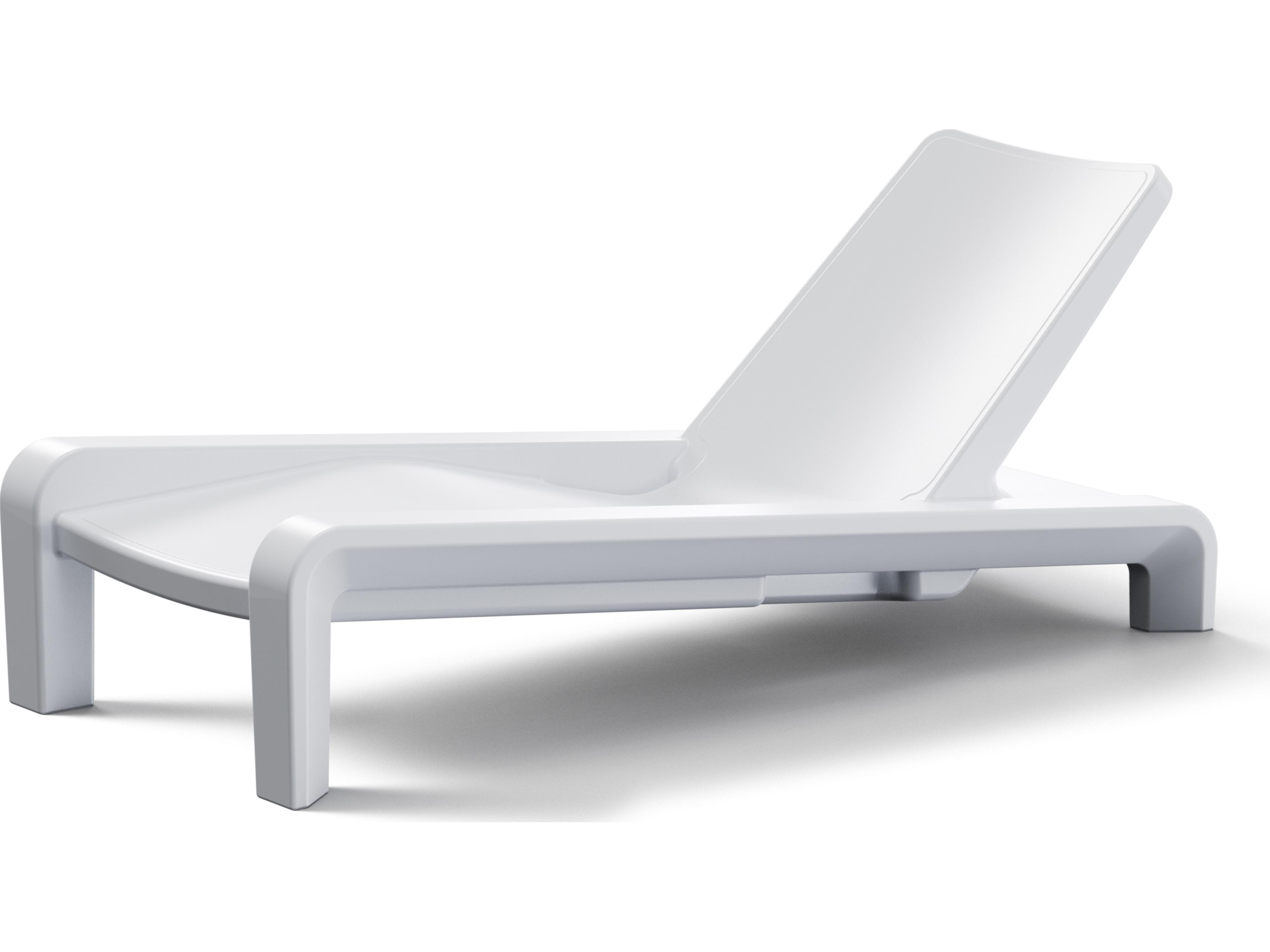 Deck Marine Grade Polyethylene Chaise Lounge in Highcloue White