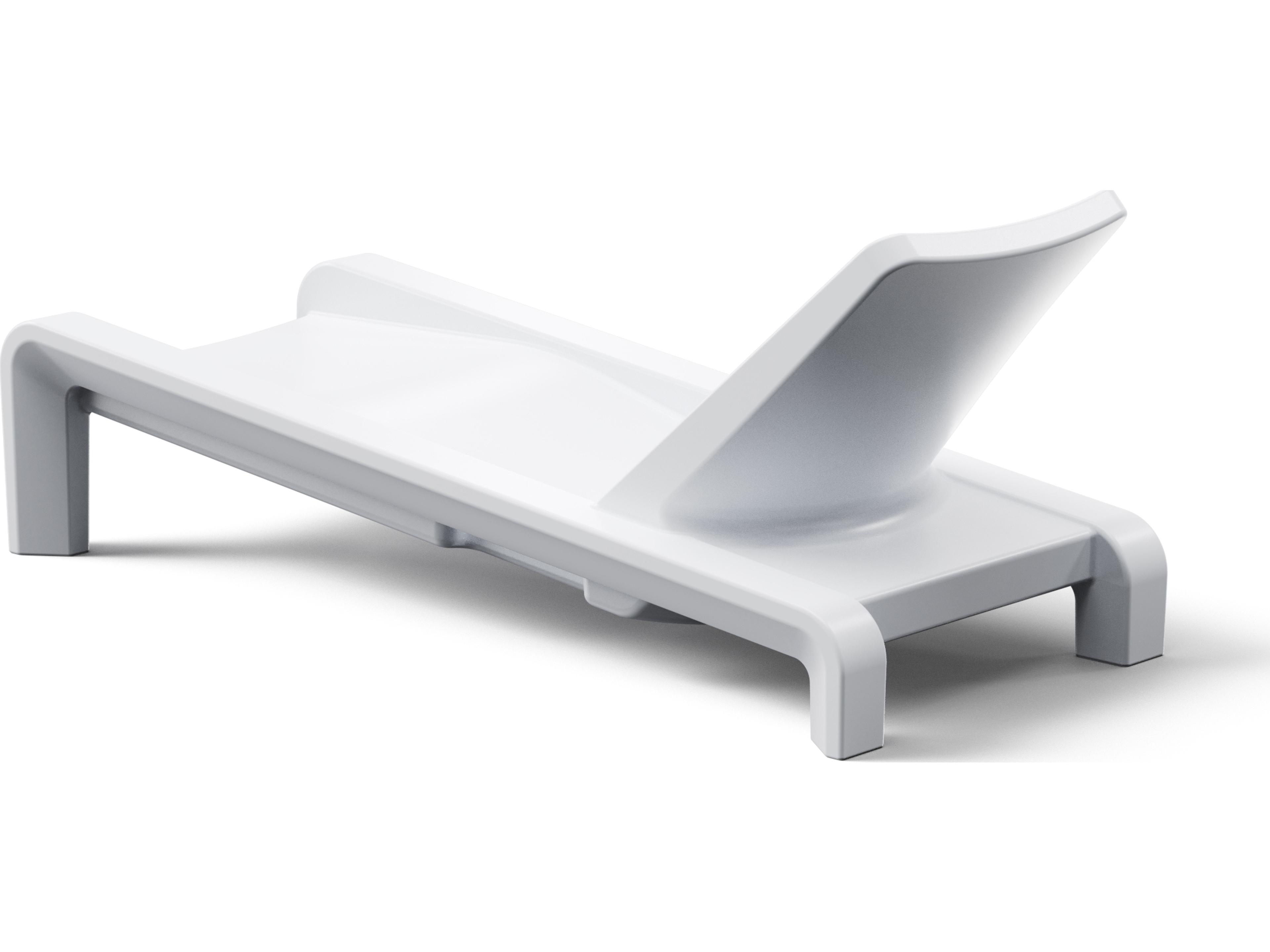 Tupelo Goods Deck Marine Grade Polyethylene Chaise Lounge in Highcloue White