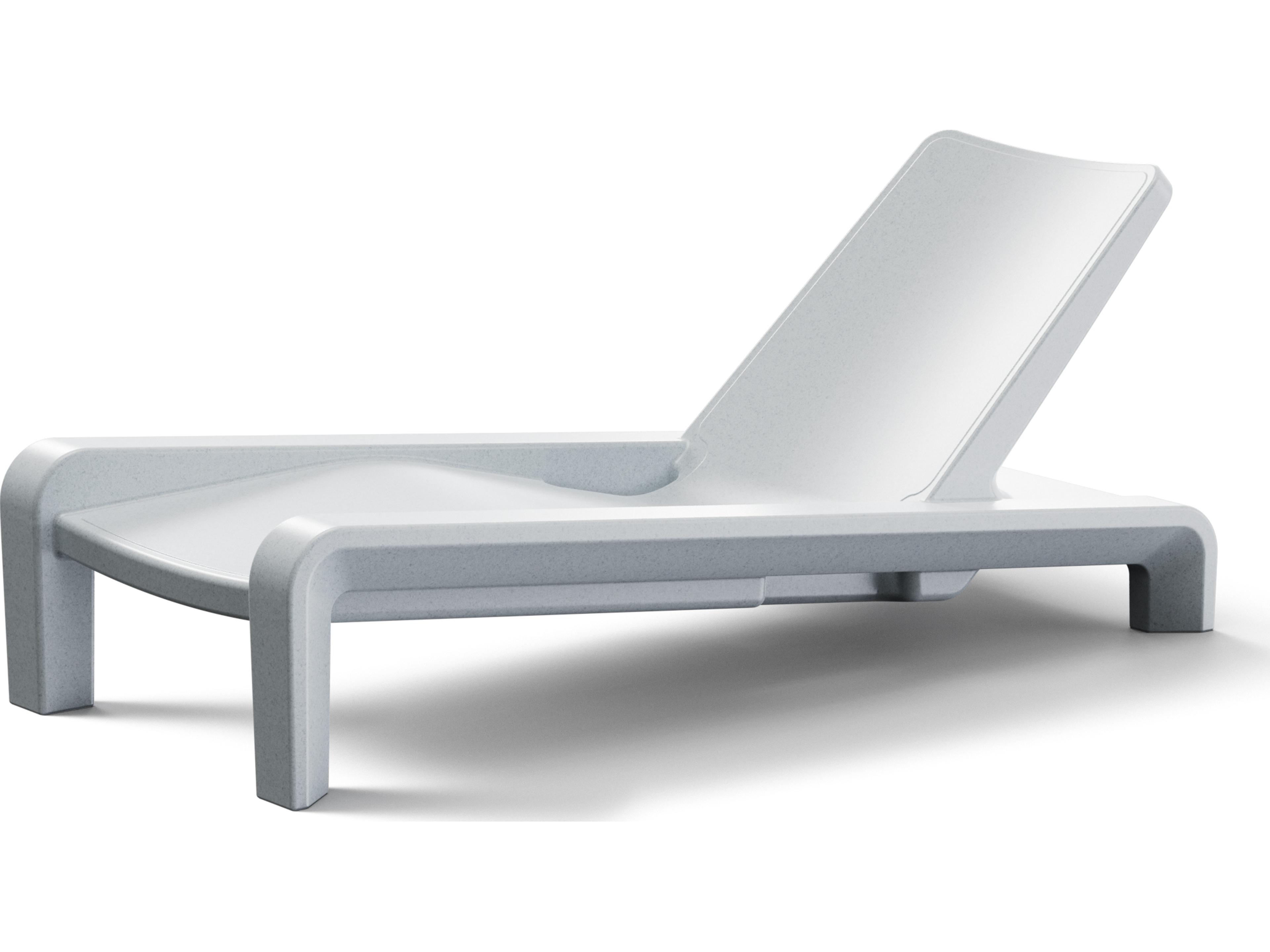 Deck Marine Grade Polyethylene Chaise Lounge in Concrete Gray