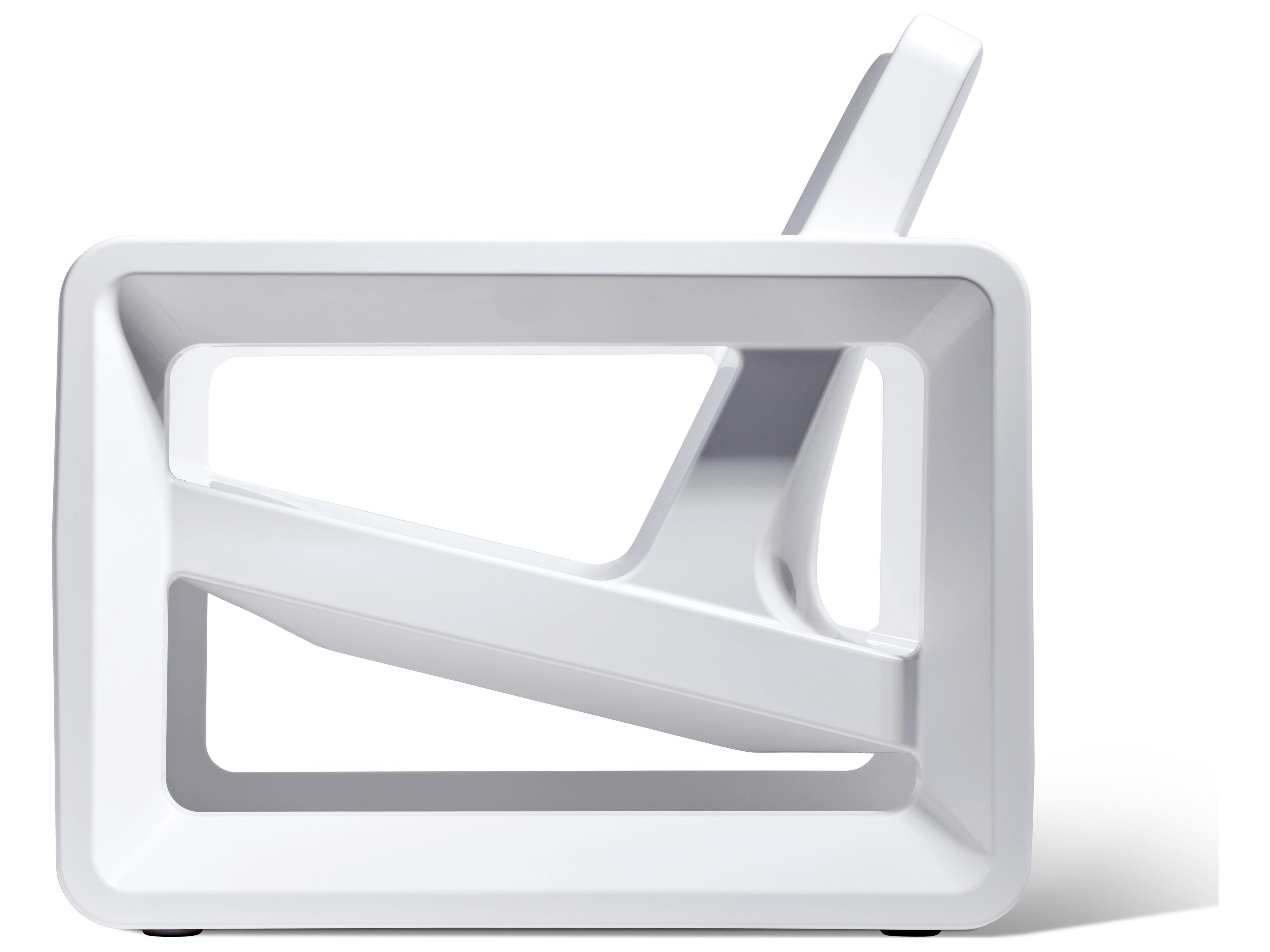 Tupelo Goods Deck Marine Grade Polyethylene Lounge Chair in Highcloud White